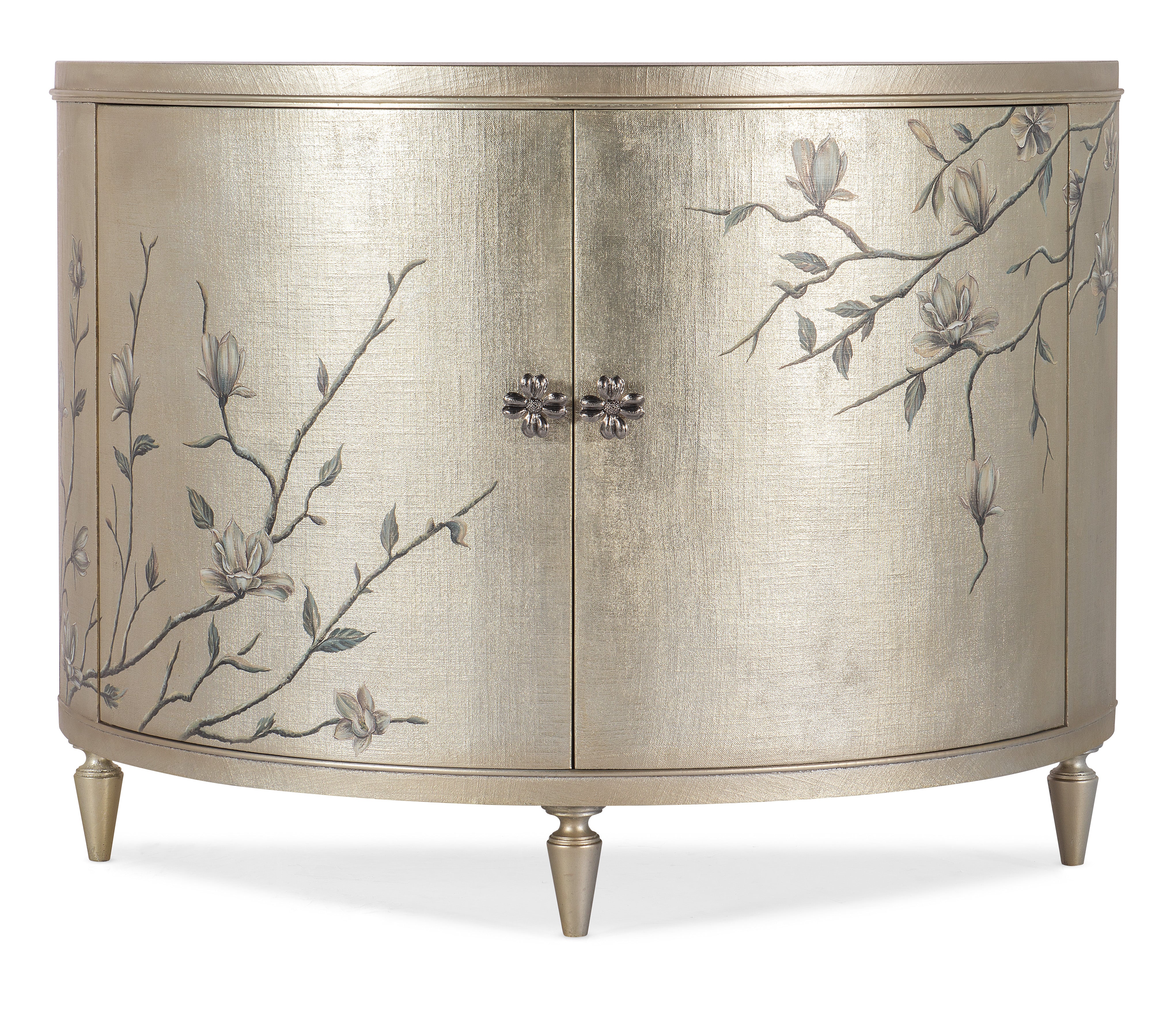 Hooker Furniture Melange Marguerite Two Door Demilune Chest in Champagne