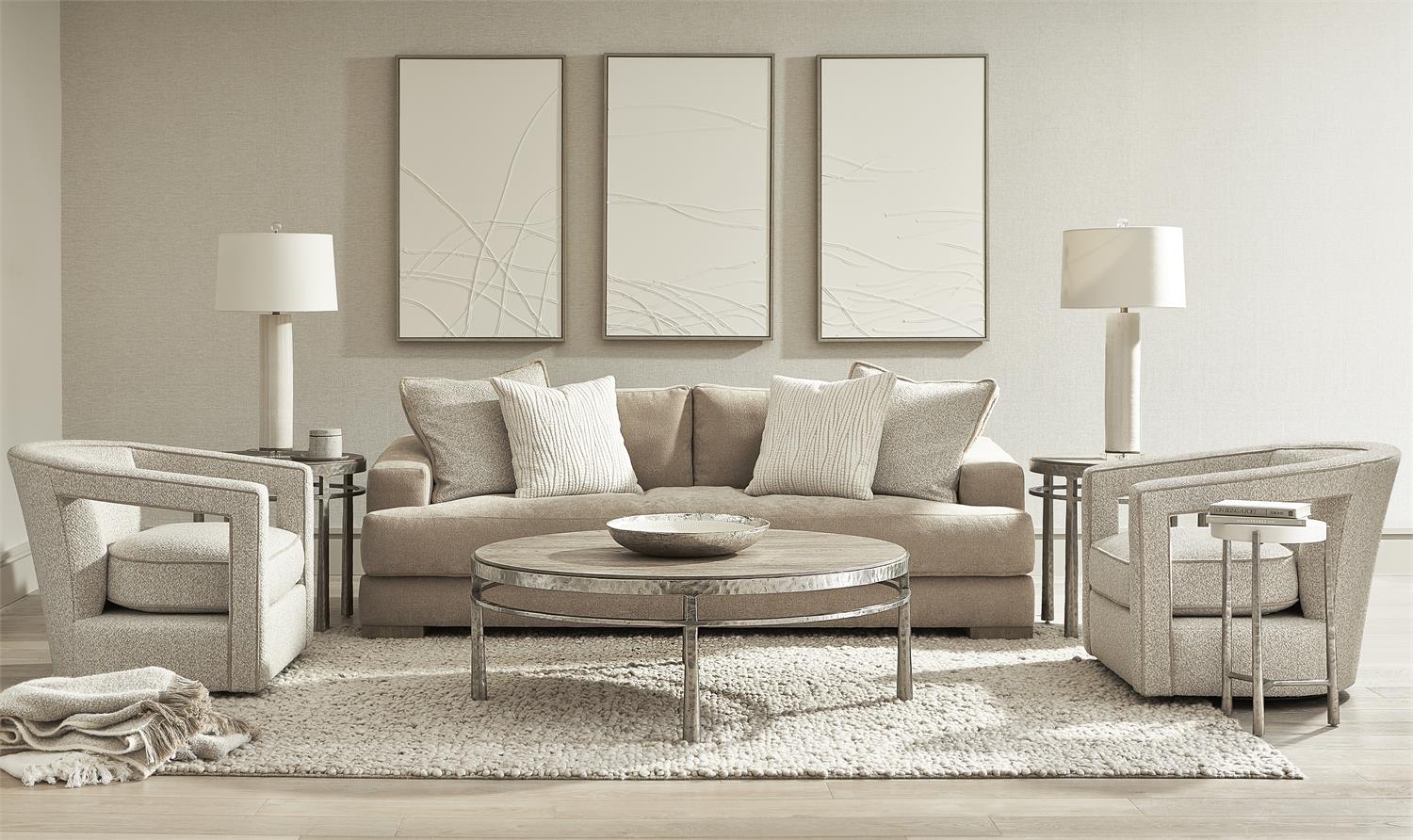 Bernhardt Furniture Aventura Round Side Table in Marcona