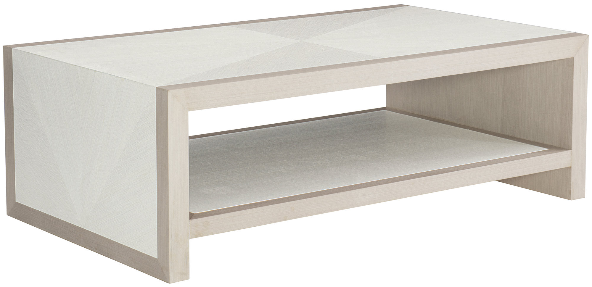 Bernhardt Furniture Axiom Cocktail Table in Linear White & Gray