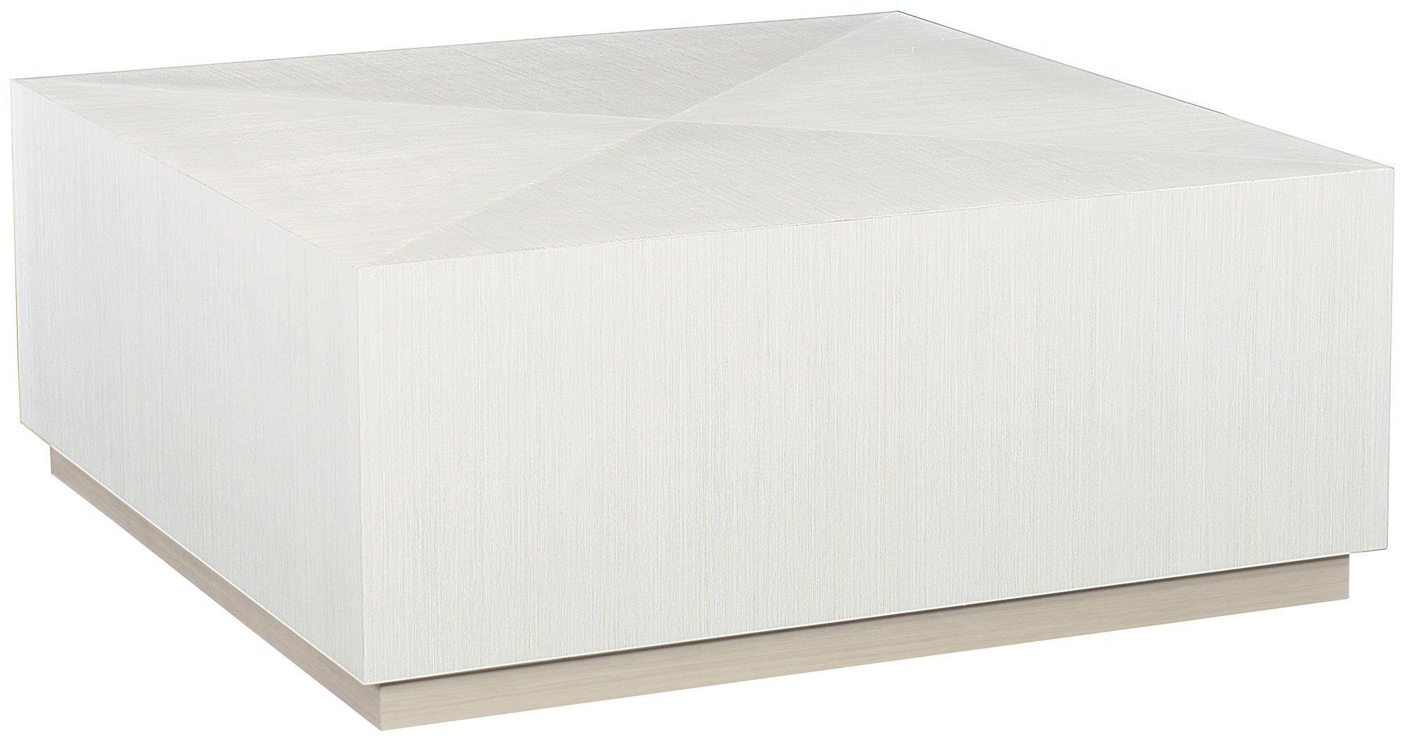 Bernhardt Furniture Axiom Square Cocktail Table in Linear White & Gray