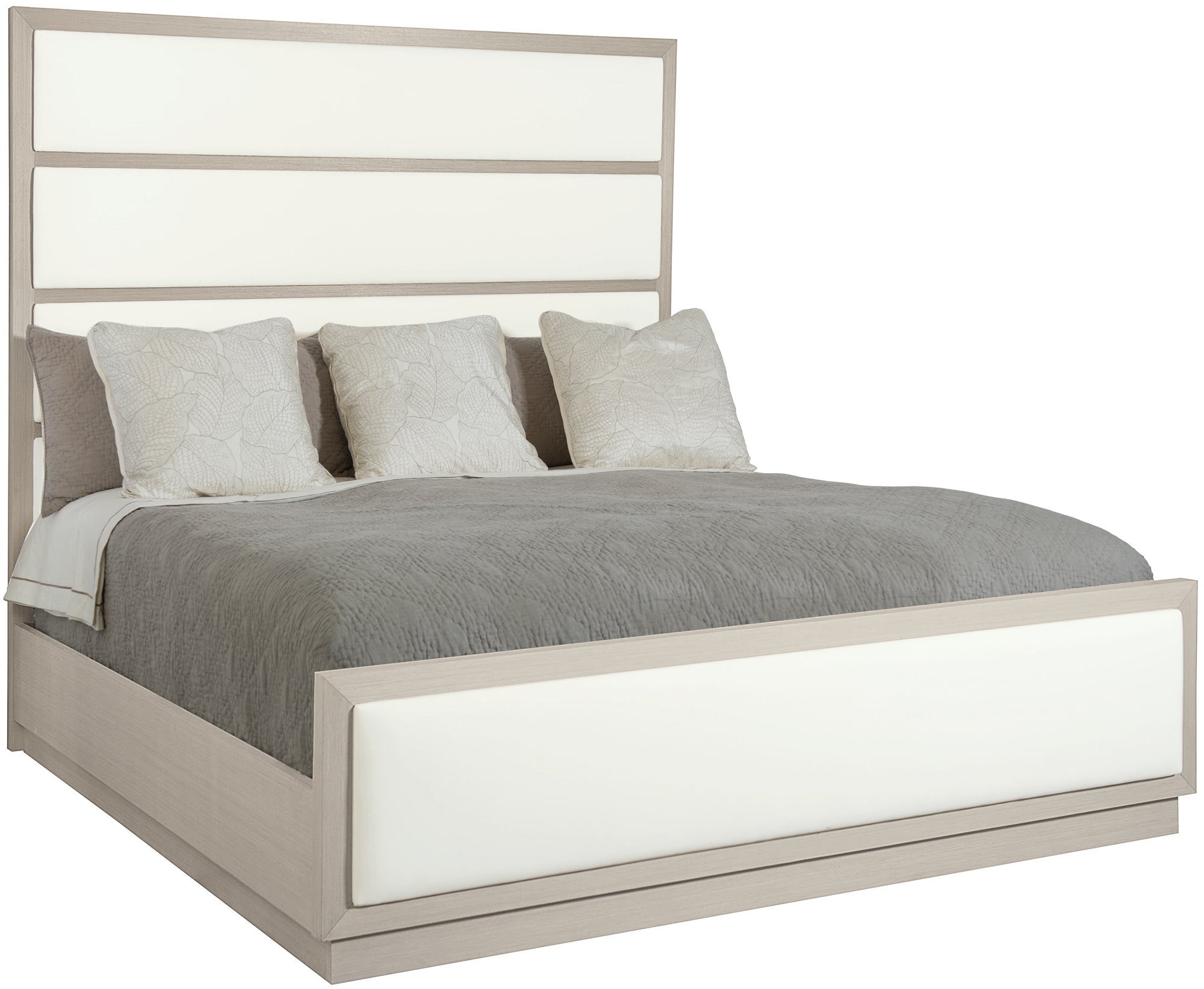 Bernhardt Furniture Axiom Panel Bed in Linear Grey
