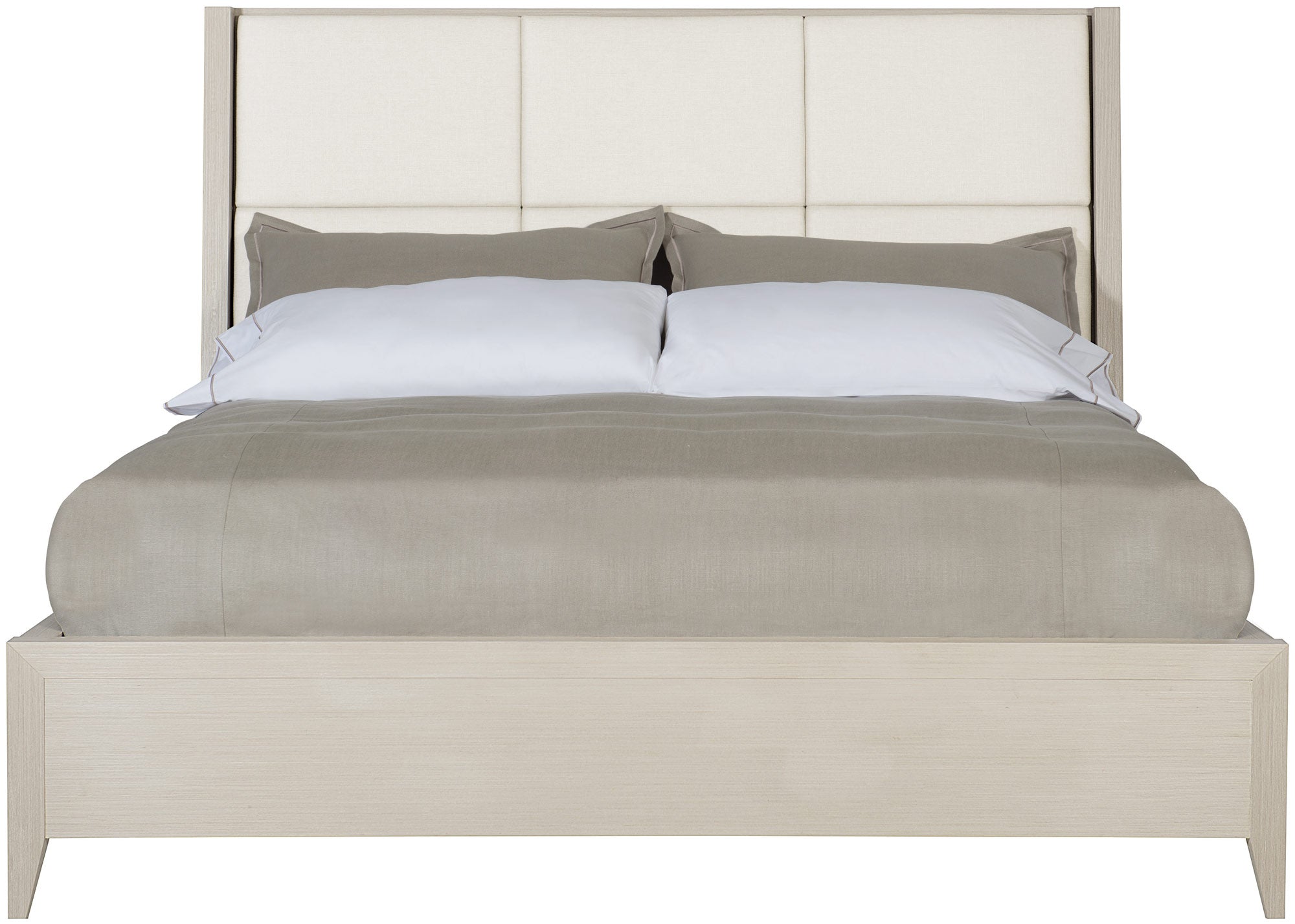 Bernhardt Furniture Axiom Platform Panel Bed in Linear Grey