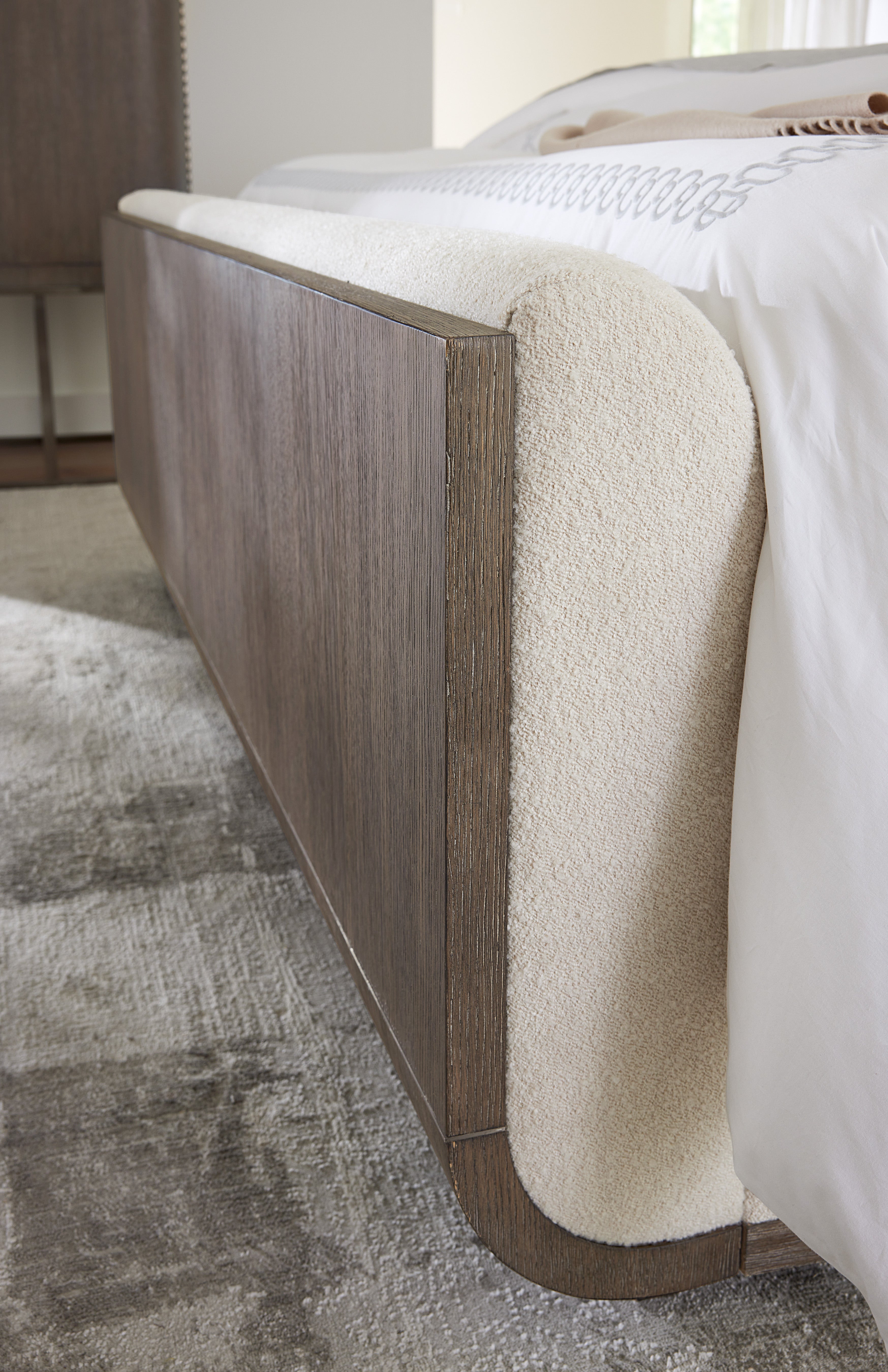 Hooker Furniture Modern Mood Upholstered Panel Bed in Dark Wood