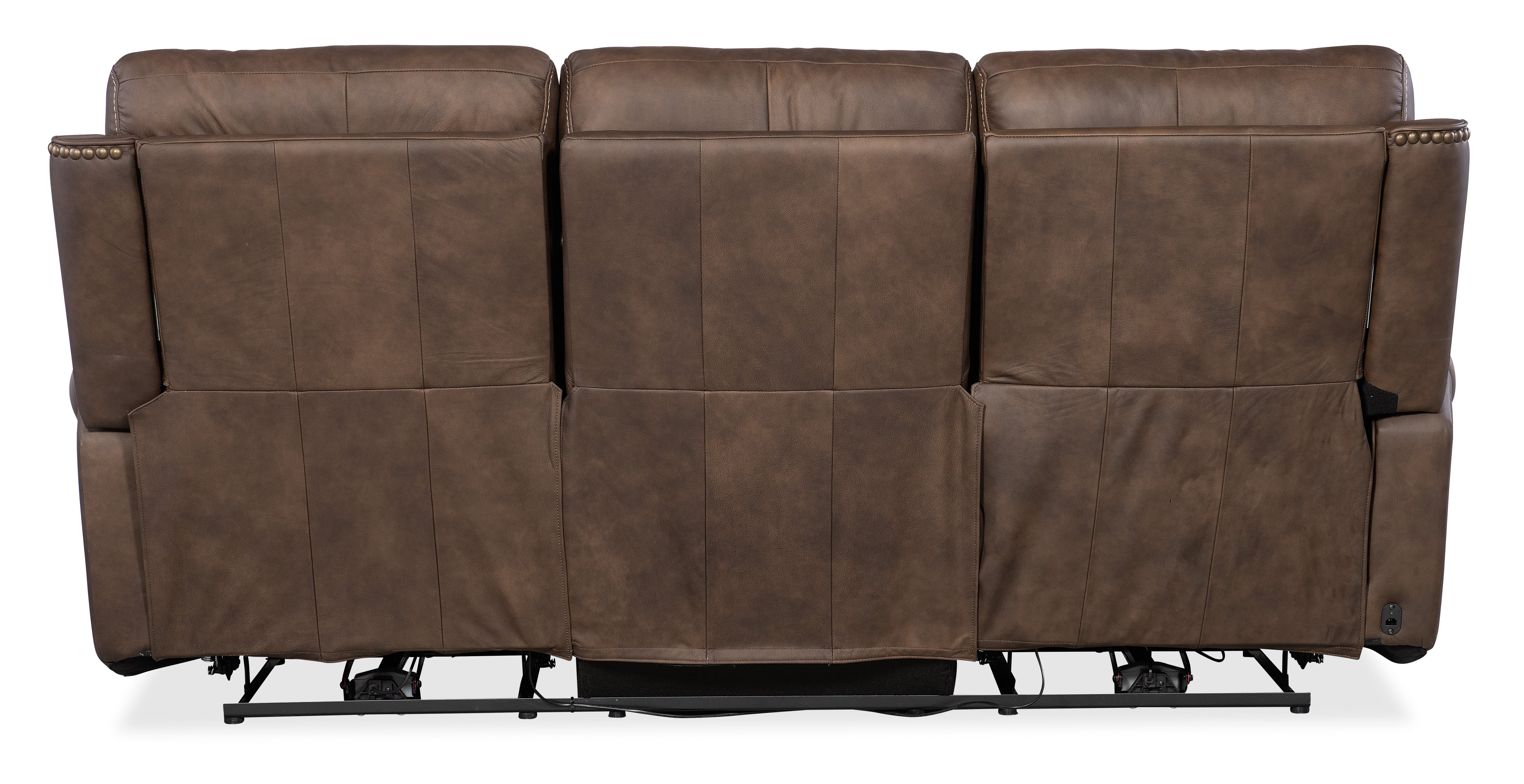 Hooker Furniture Duncan Power Sofa with Power Headrest & Lumbar in Light Brown