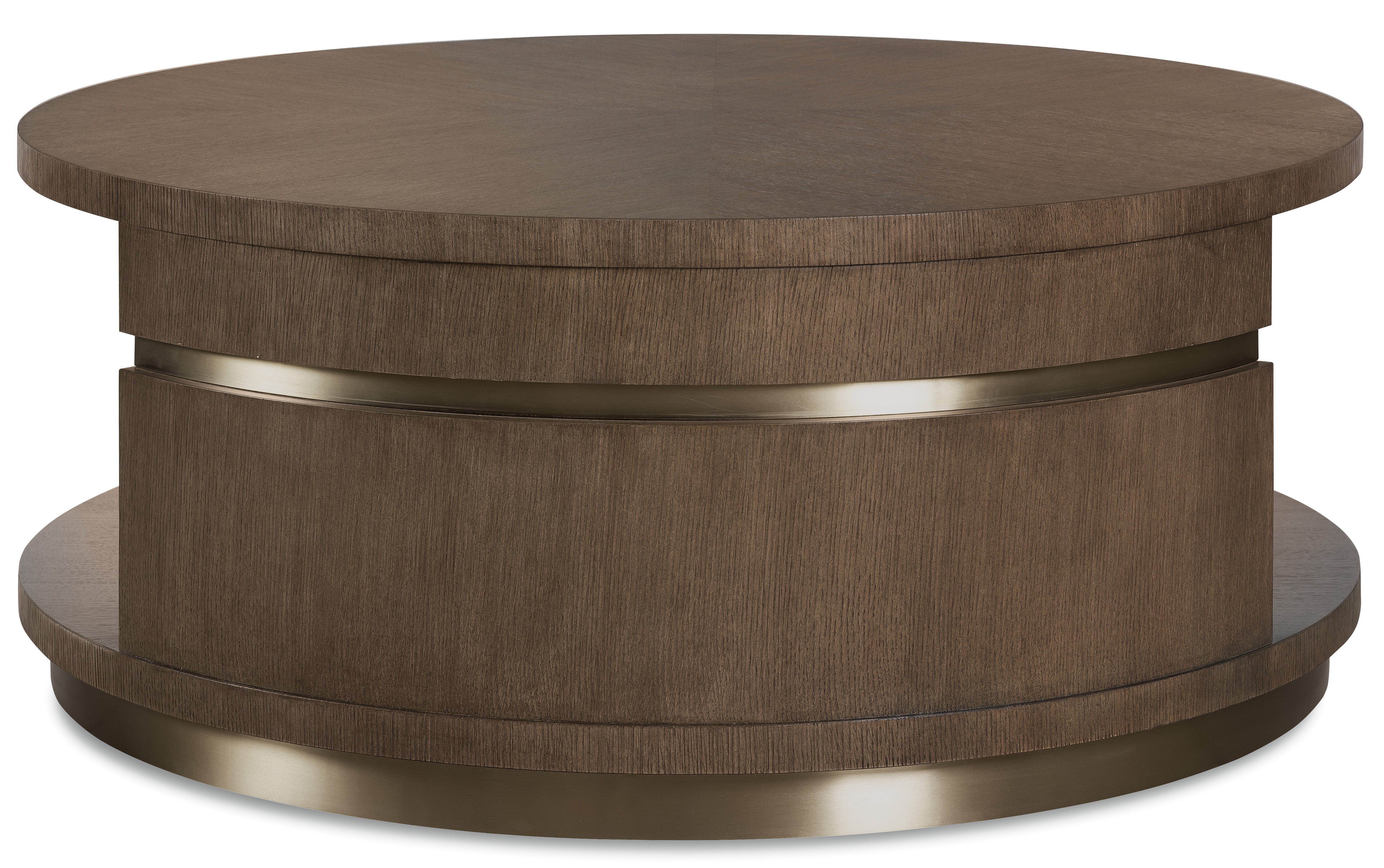 Hooker Furniture Commerce and Market Roll With It Round Cocktail Table in Dark Wood