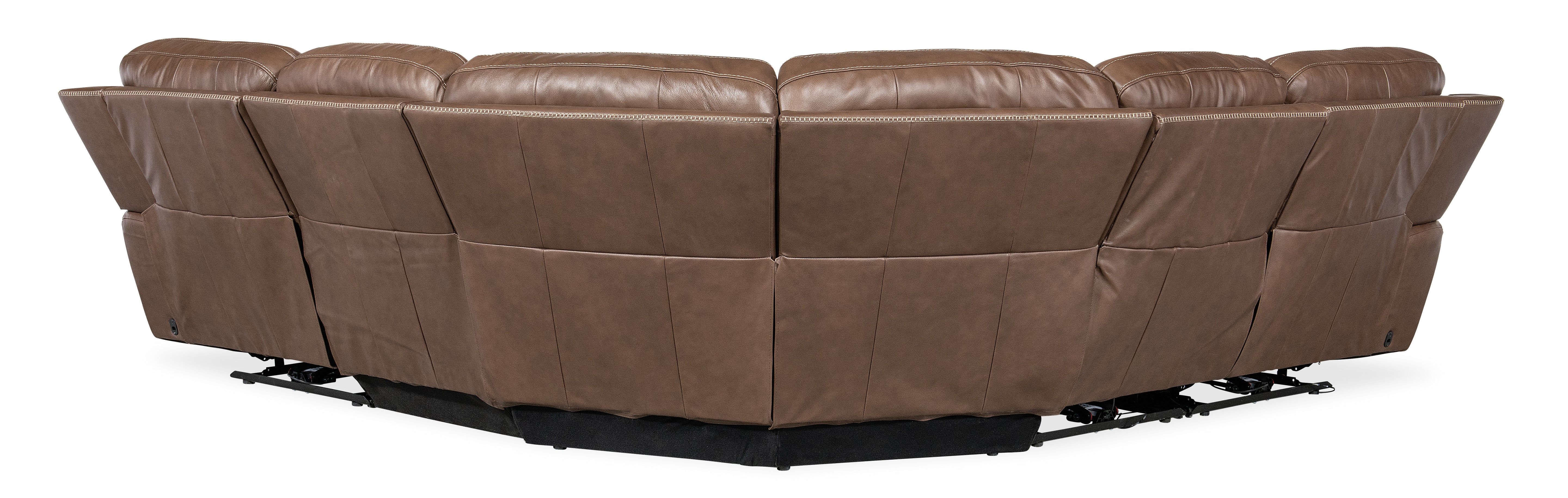 Hooker Furniture Torres 5 Piece Sectional with Power Recline & Power Headrest in Medium Brown