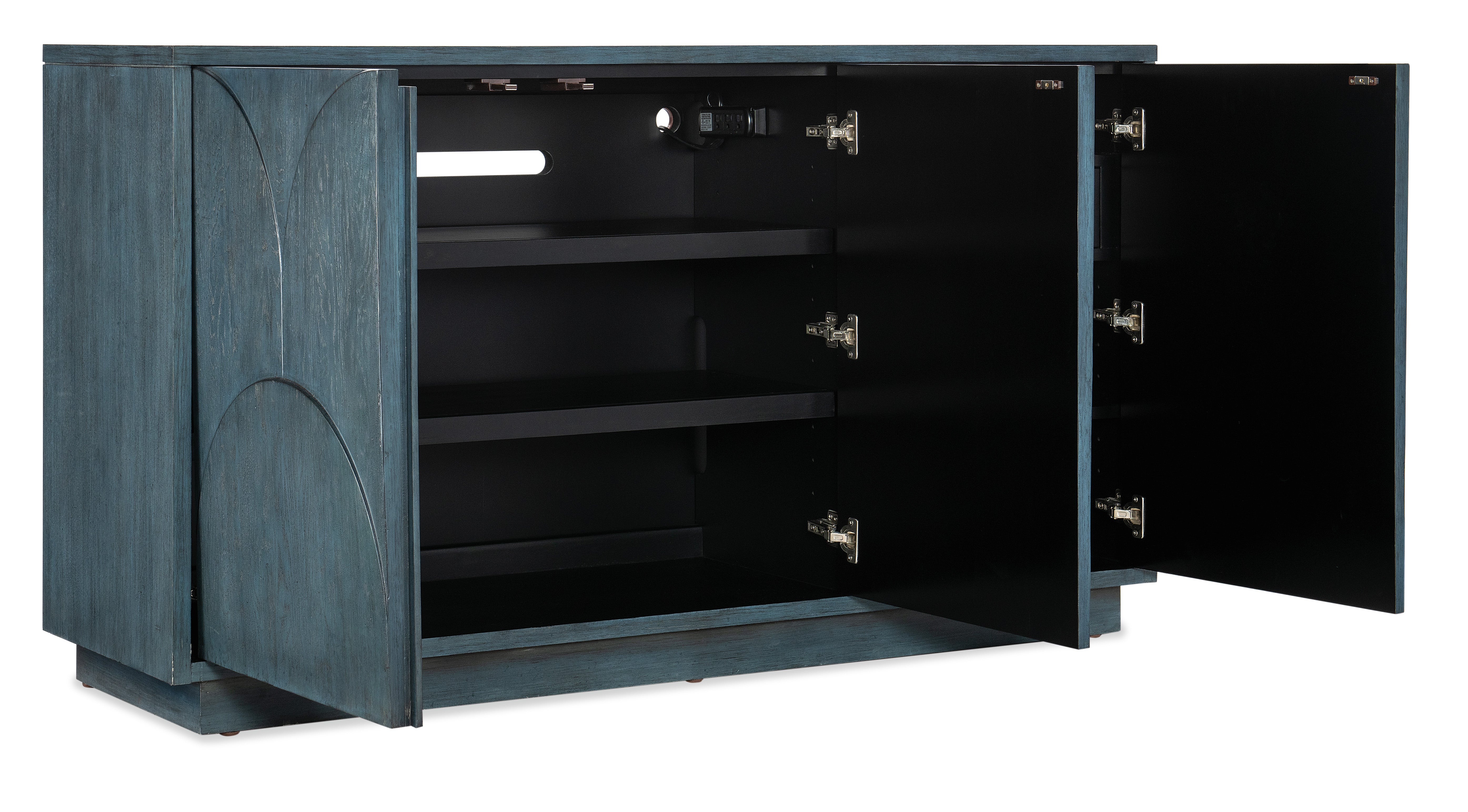 Hooker Furniture Melange Round Valley Three Door Entertainment Credenza in Blue