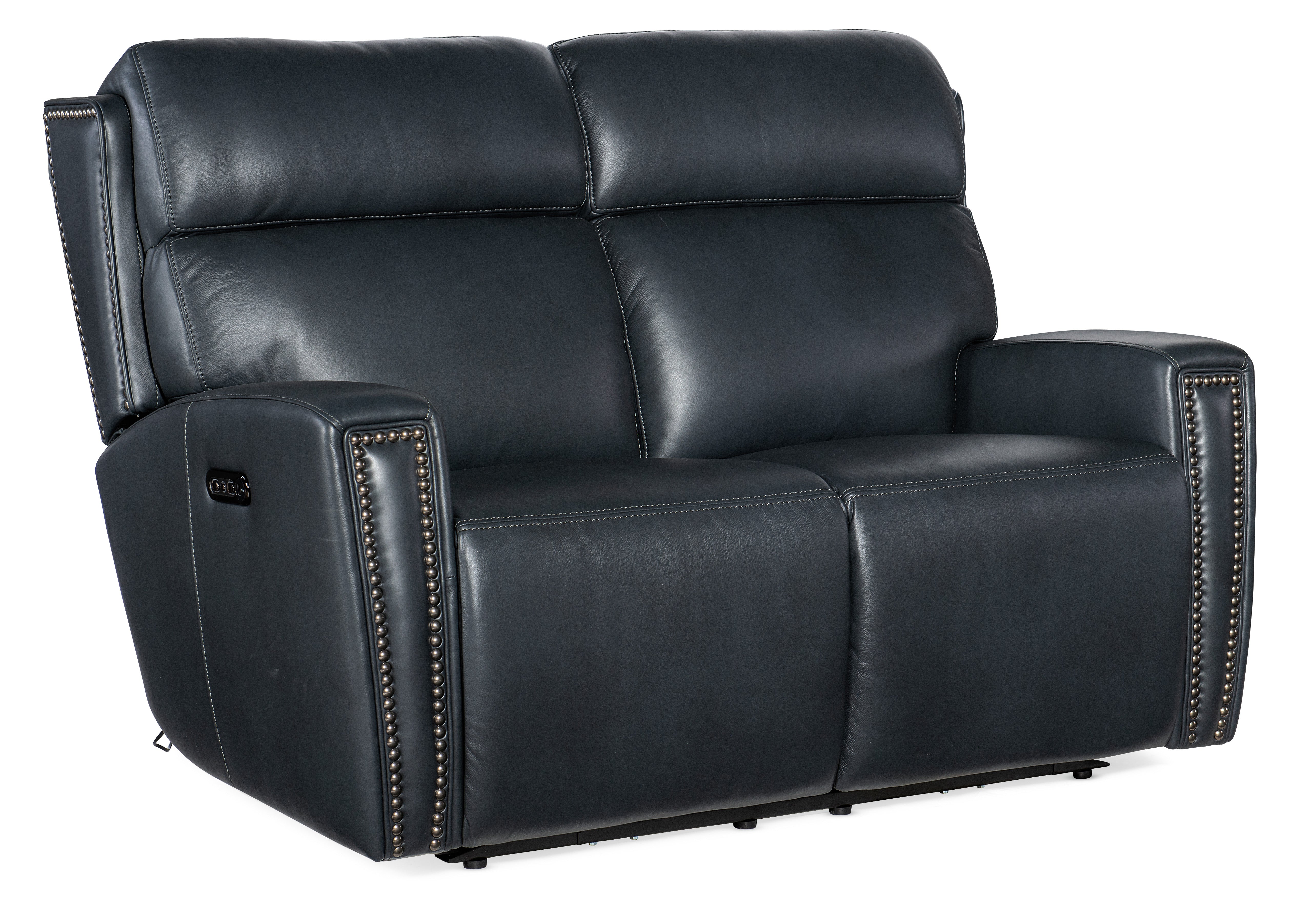 Hooker Furniture Ruthe Zero Gravity Power Recline Loveseat with Power Headrest in Medium Blue