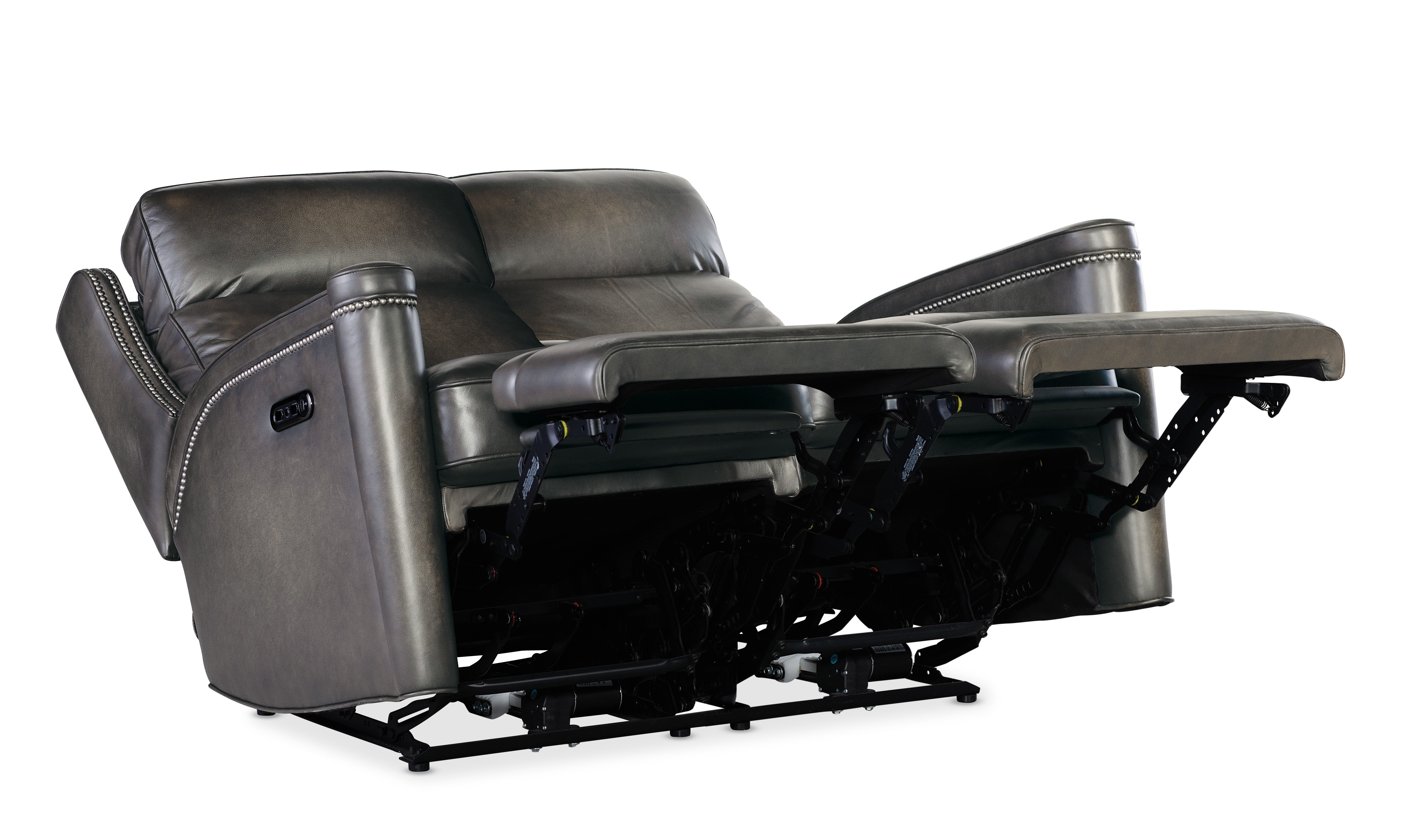 Hooker Furniture Hamilton Power Loveseat with Power Headrest in Grey
