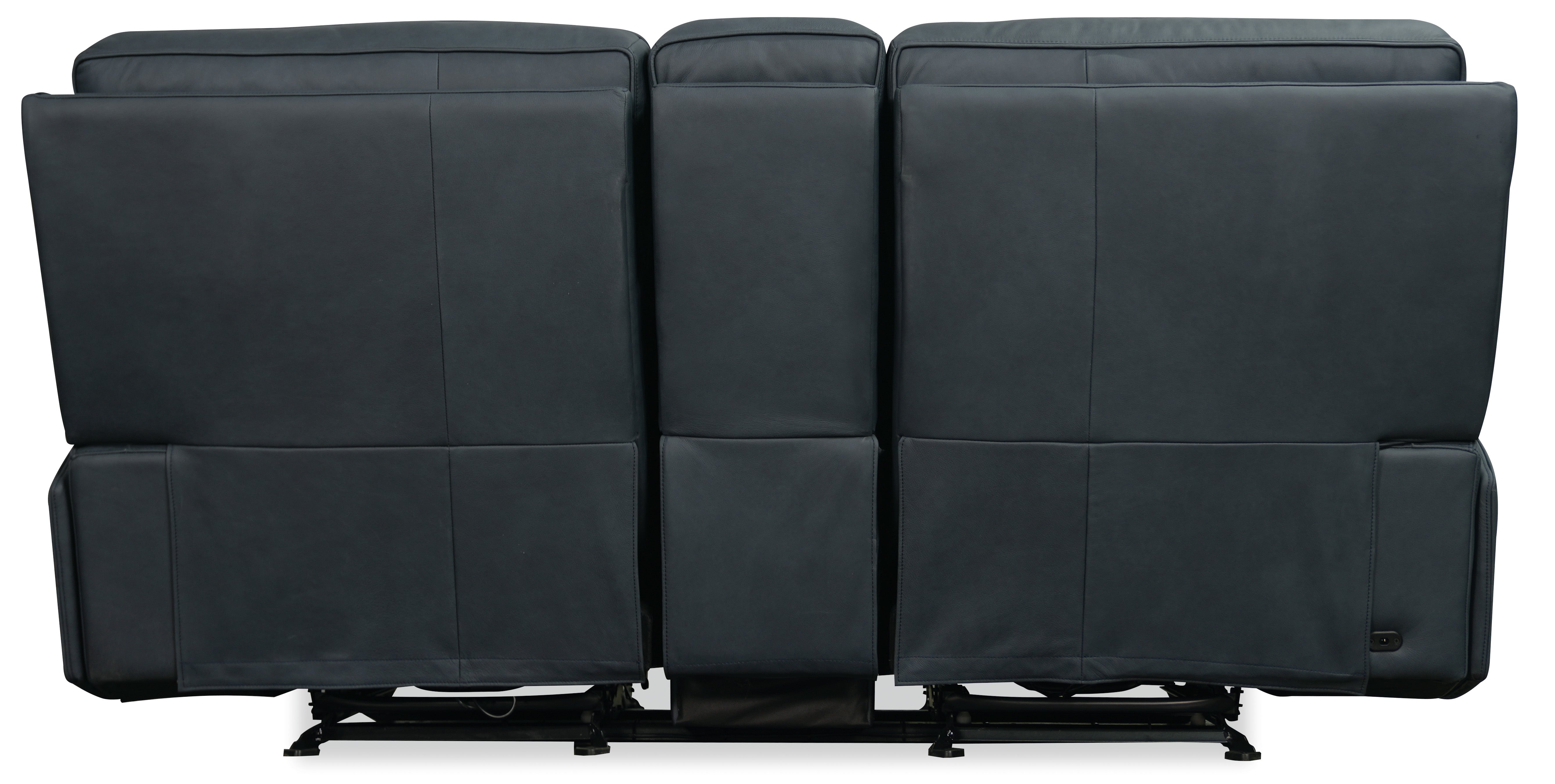 Hooker Furniture Riverton Power Gliding Console Loveseat with Power Headrest and Lumbar in Blue