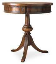 Hooker Furniture Round Pedestal Accent Table in Medium Brown