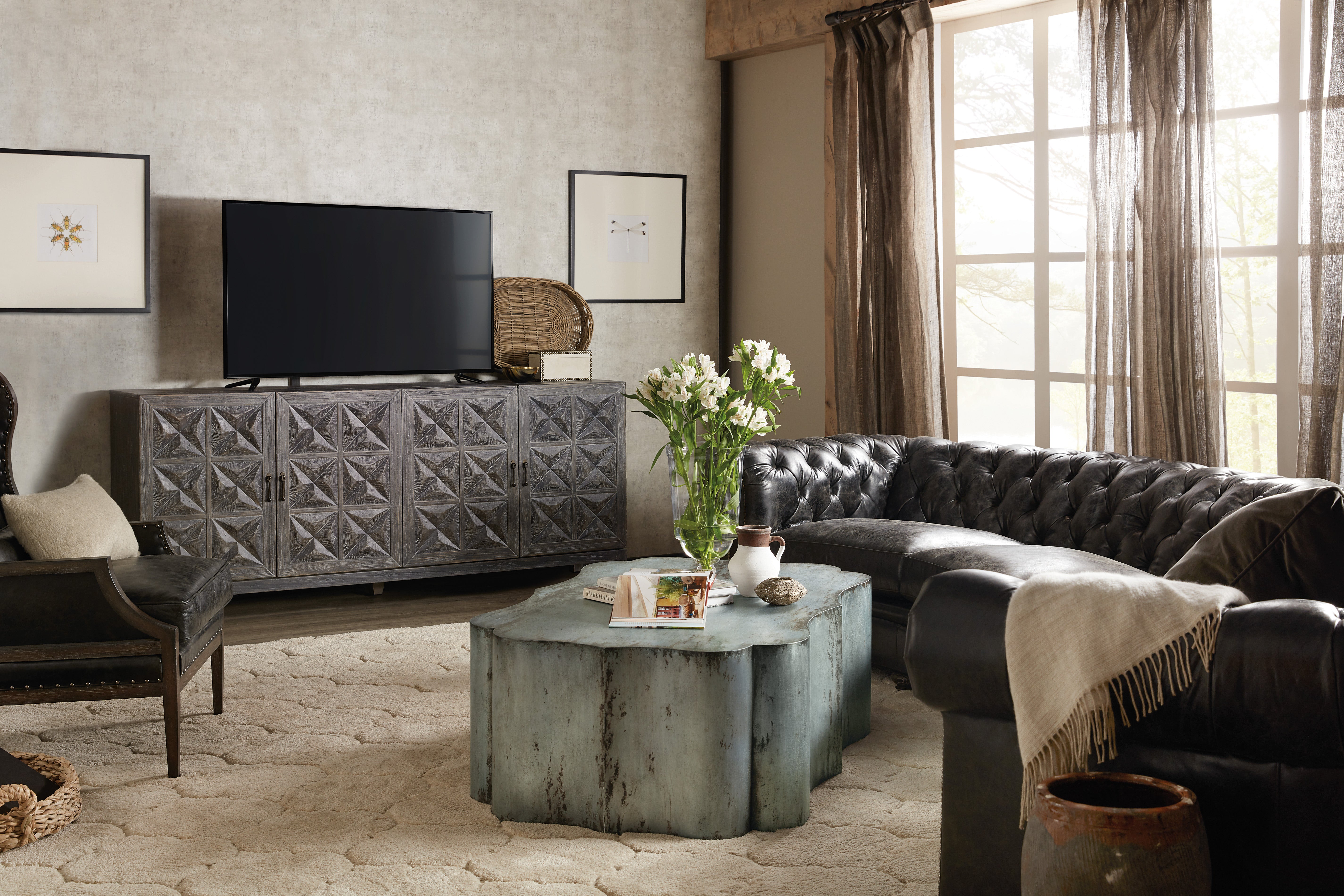 Hooker Furniture Beaumont Entertainment Console in Gray