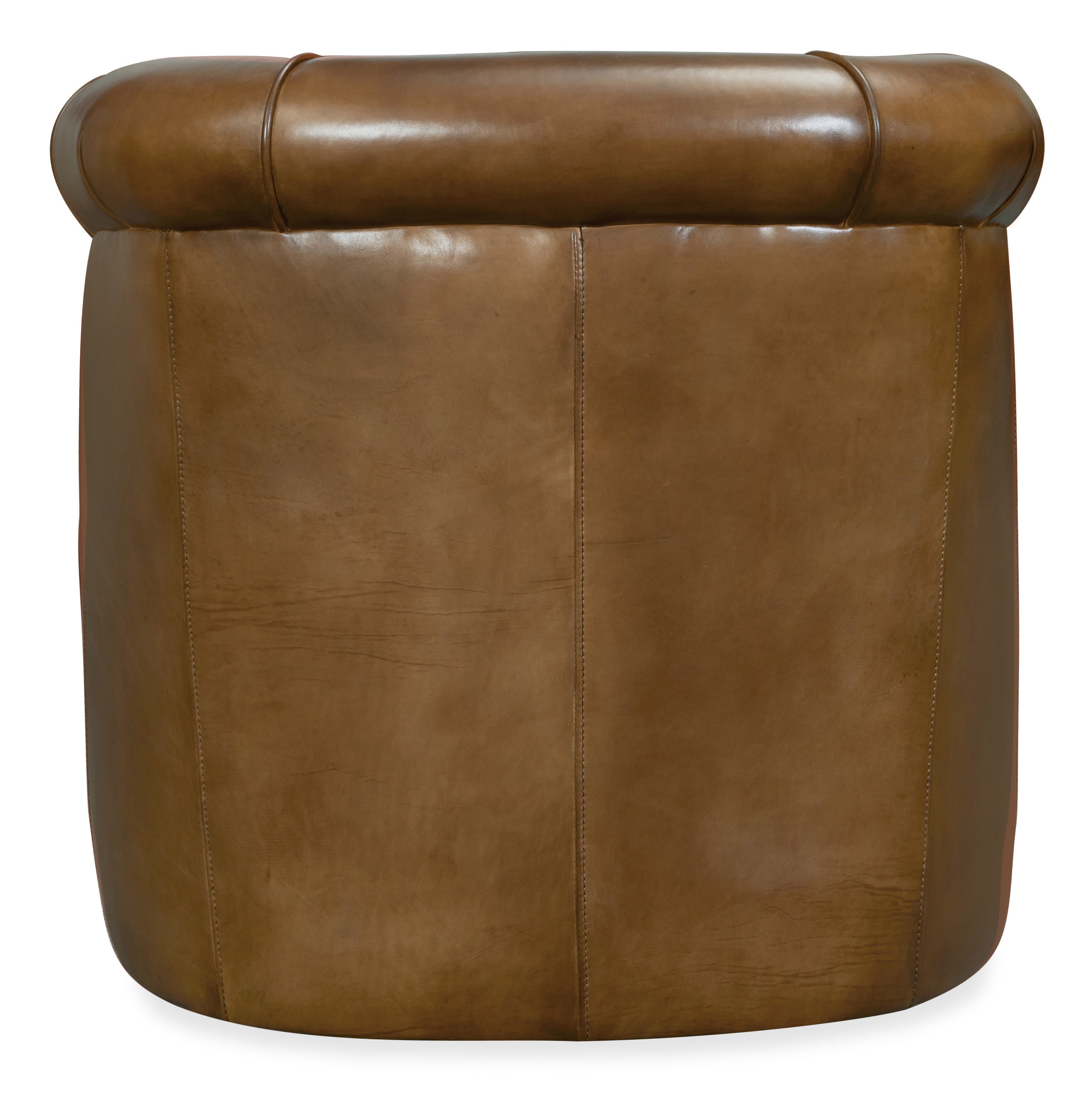 Hooker Furniture Axton Swivel leather Club Chair in Medium Brown