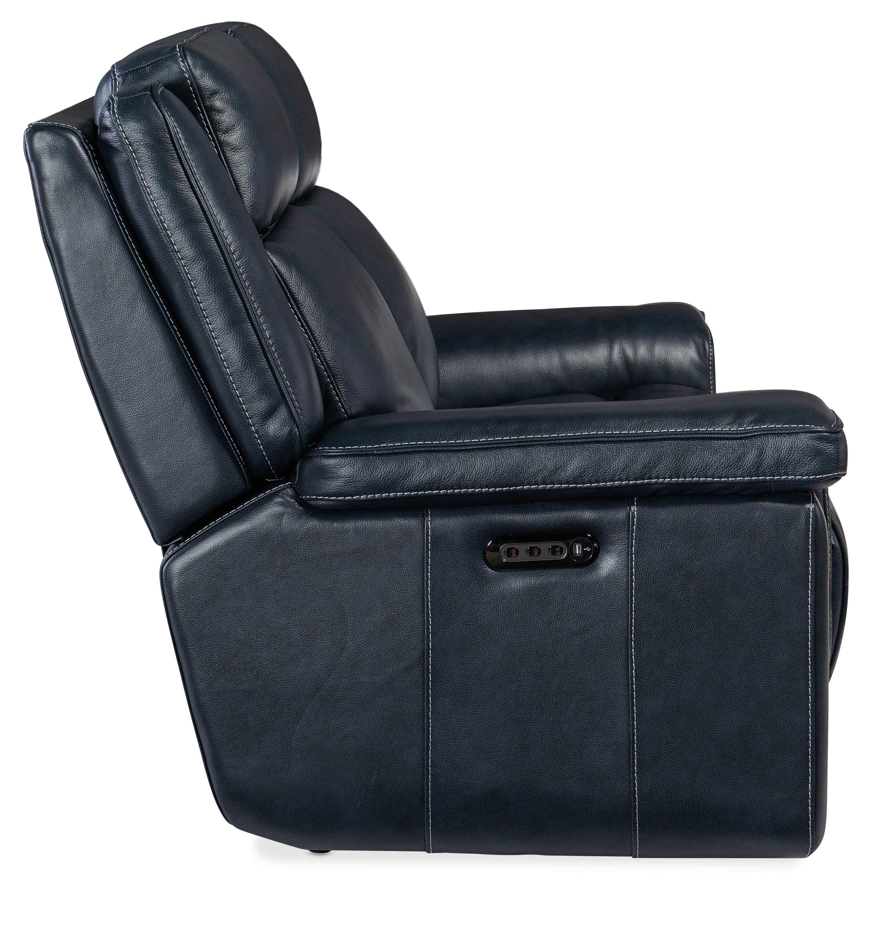Hooker Furniture Montel Lay Flat Power Loveseat with Power Headrest & Lumbar in Medium Blue