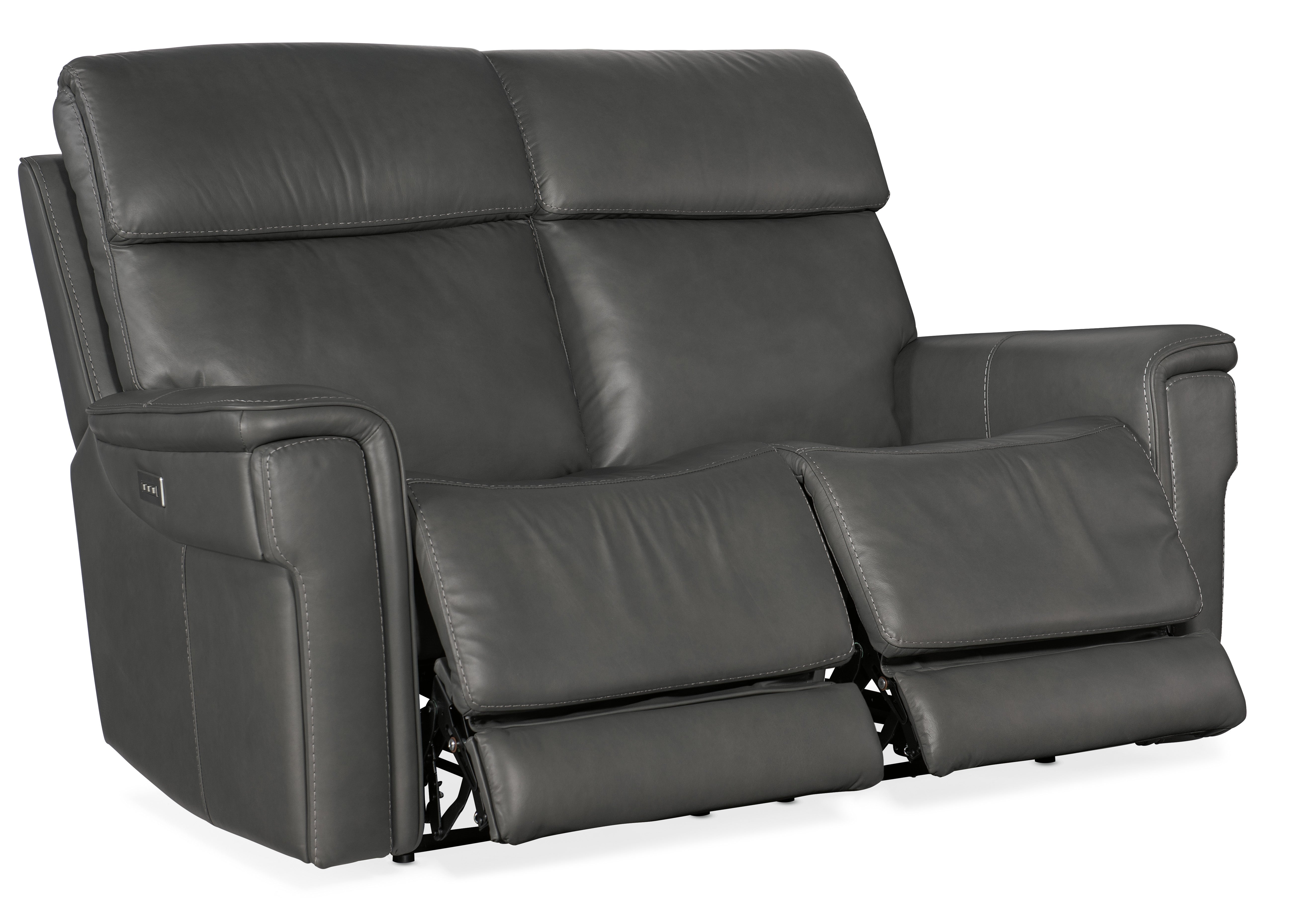 Hooker Furniture Lyra Zero Gravity Power Loveseat with Power Headrest and Lumbar in Medium Gray