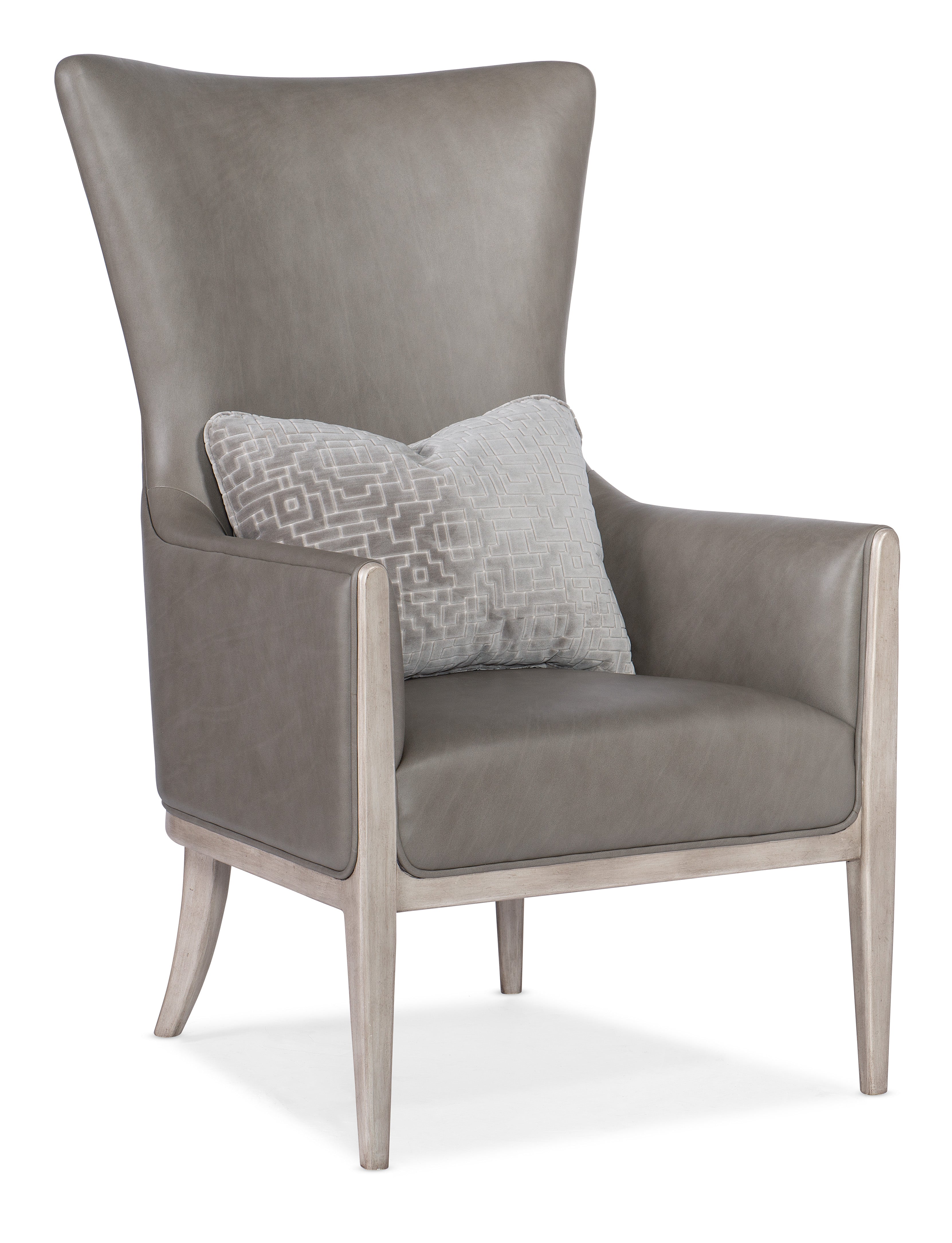 Hooker Furniture Kyndall Club Chair with Accent Pillow in Grey