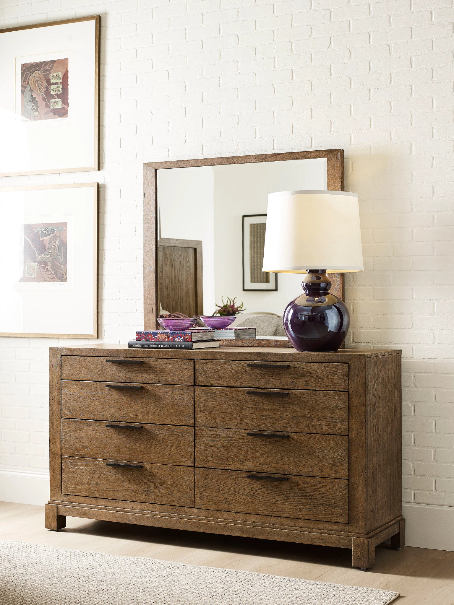 American Drew Skyline Sutton Mirror in Smoke