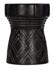 Hooker Furniture Commerce & Market Carved Stump Side Table in Blacks
