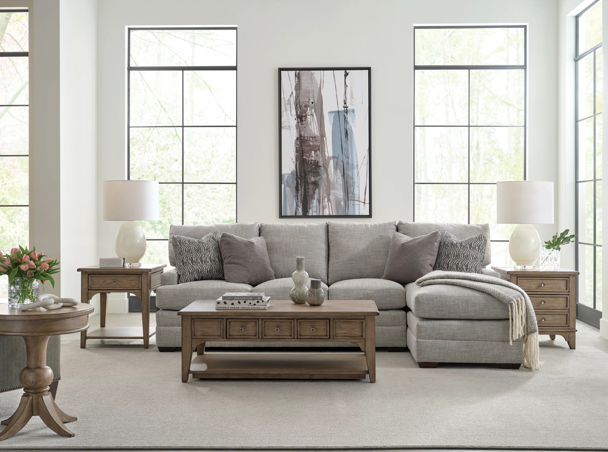 American Drew Carmine Beatrix Rectangular Coffee Table in Latte
