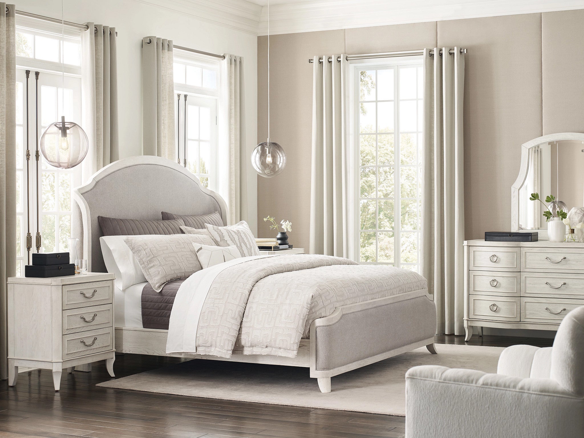 American Drew Harmony Angeline Mirror in Eggshell