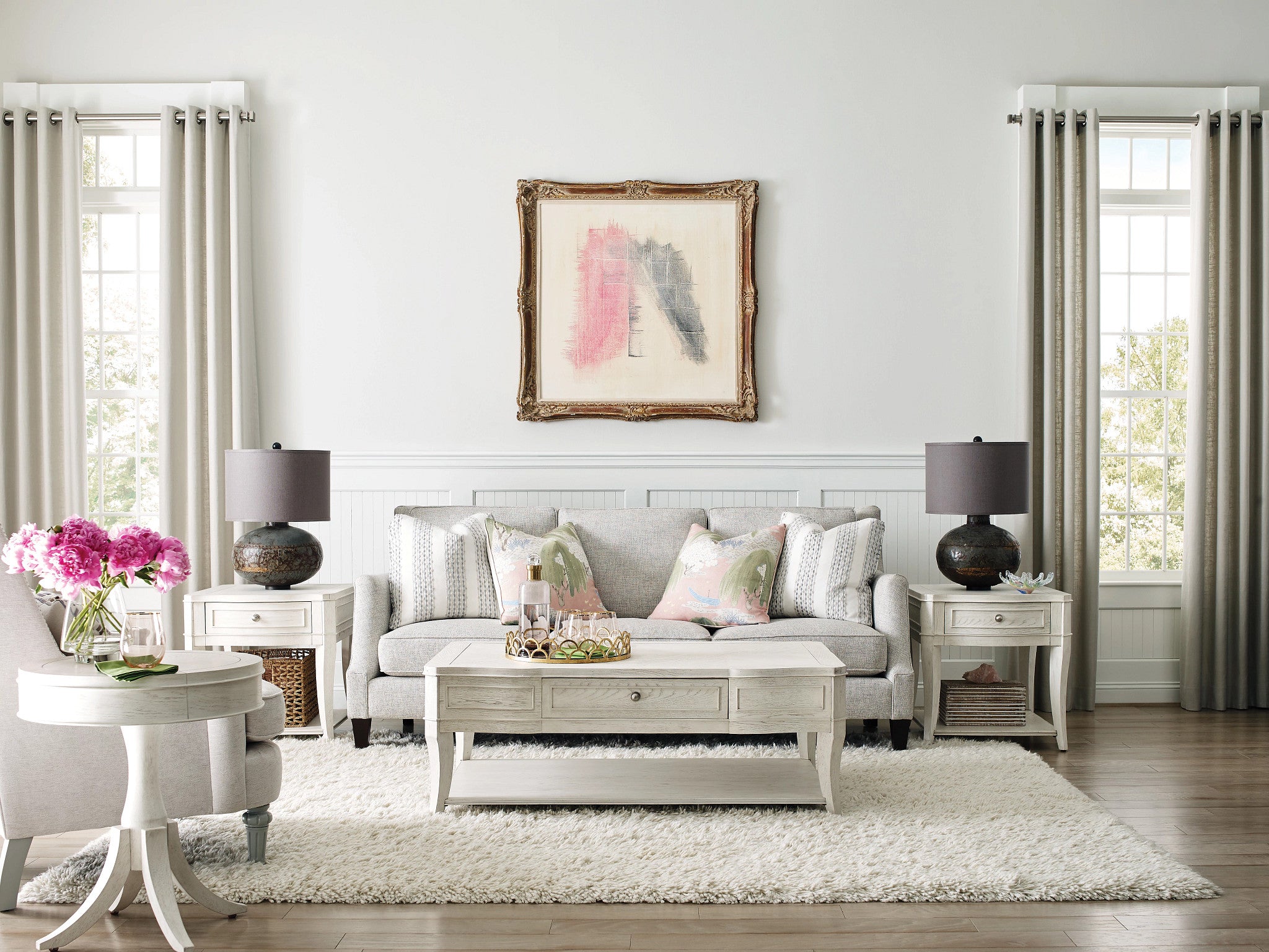 American Drew Harmony Talia Coffee Table in Eggshell
