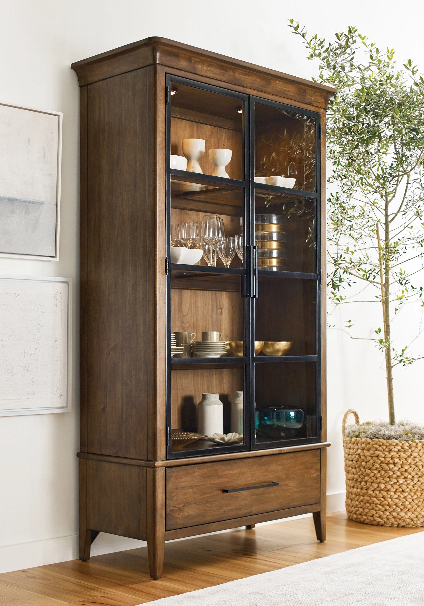 Kincaid Furniture Abode Gillian Display Cabinet in Warm Brunette