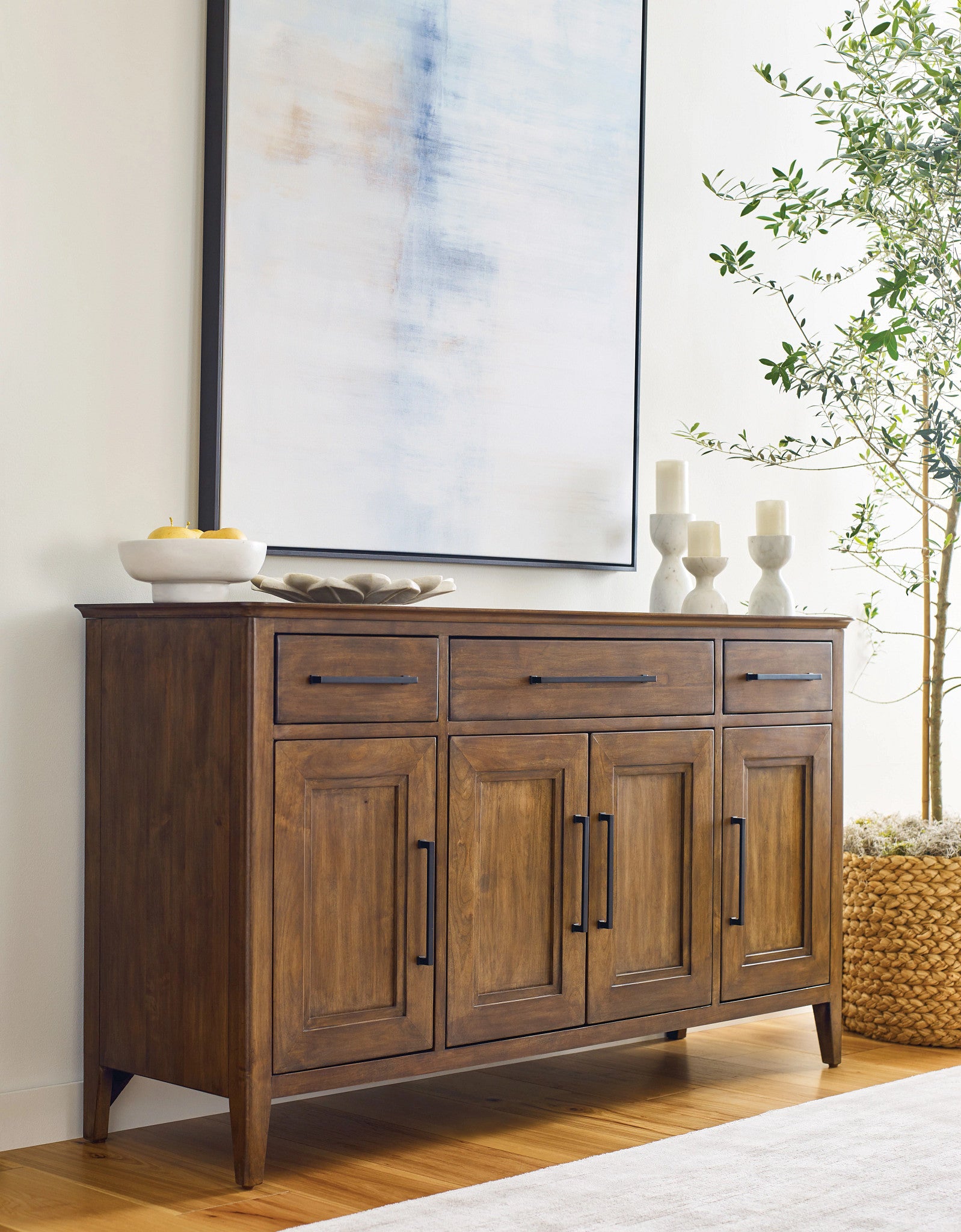 Kincaid Furniture Abode Larson Four Door Buffet in Warm Brunette