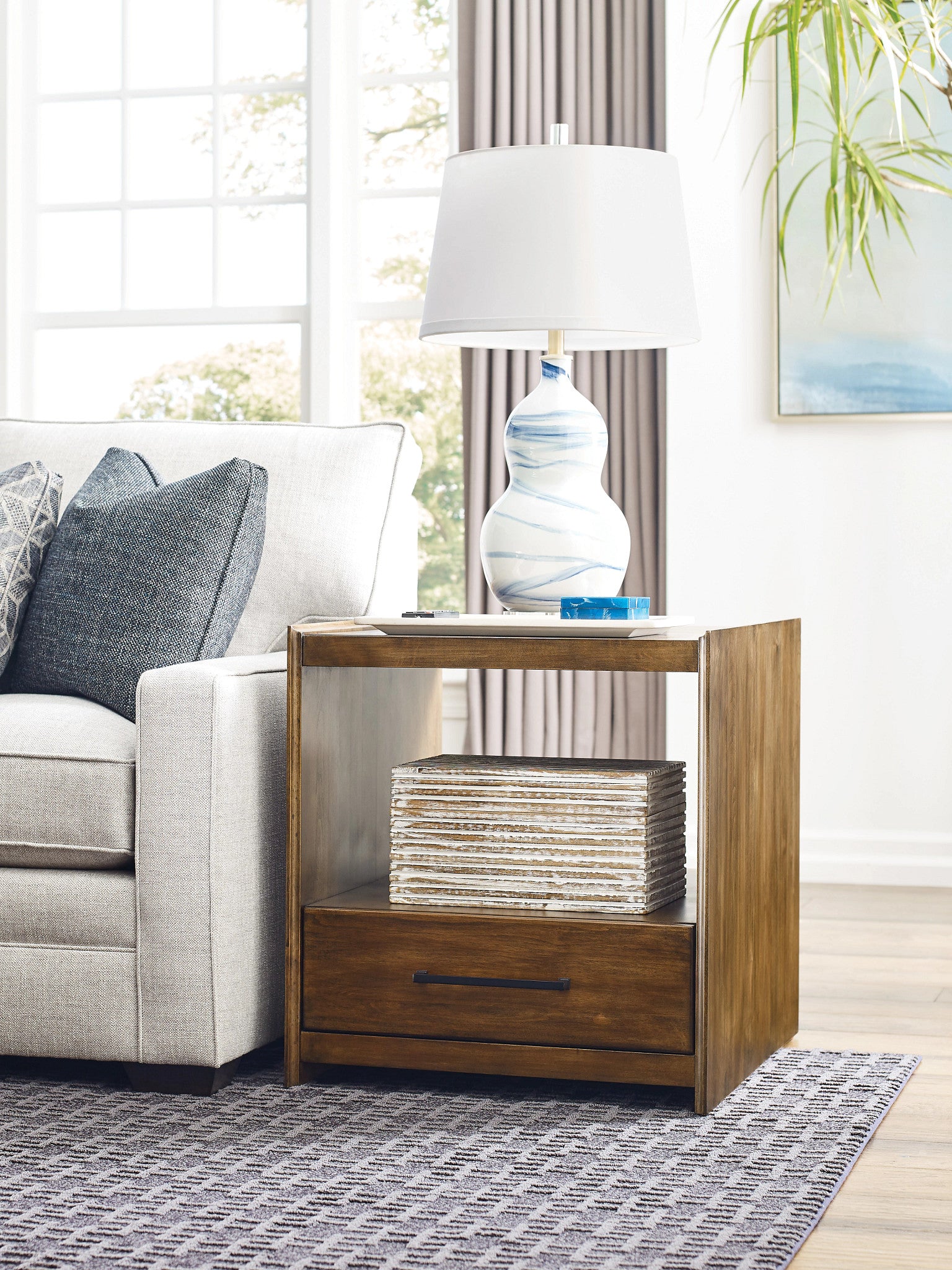 Kincaid Furniture Abode Edie Drawer End Table in Warm Brunette