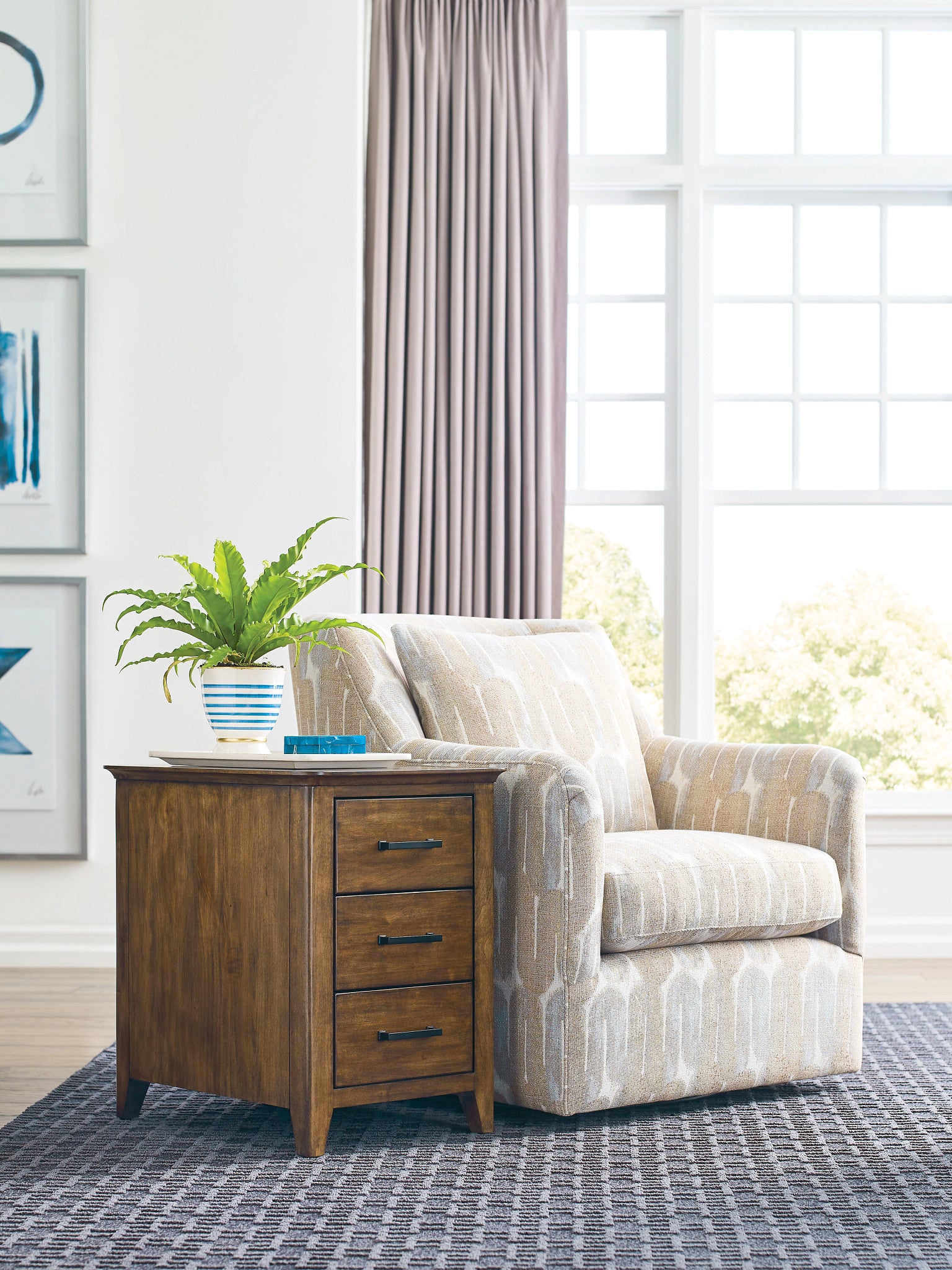 Kincaid Furniture Abode Larson Chairside Table in Warm Brunette