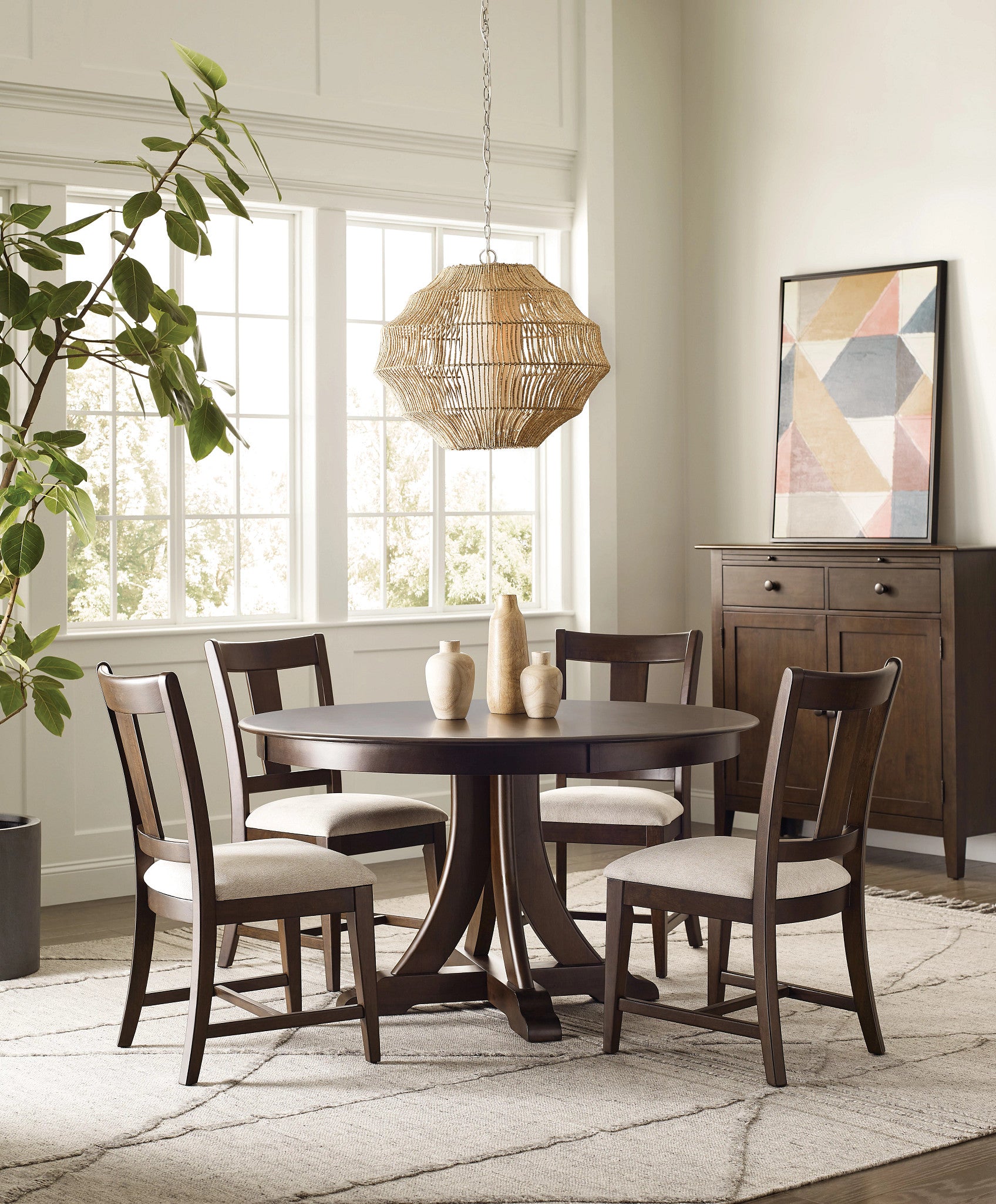Kincaid Furniture Kafe 54" Round Quad Table in Mocha