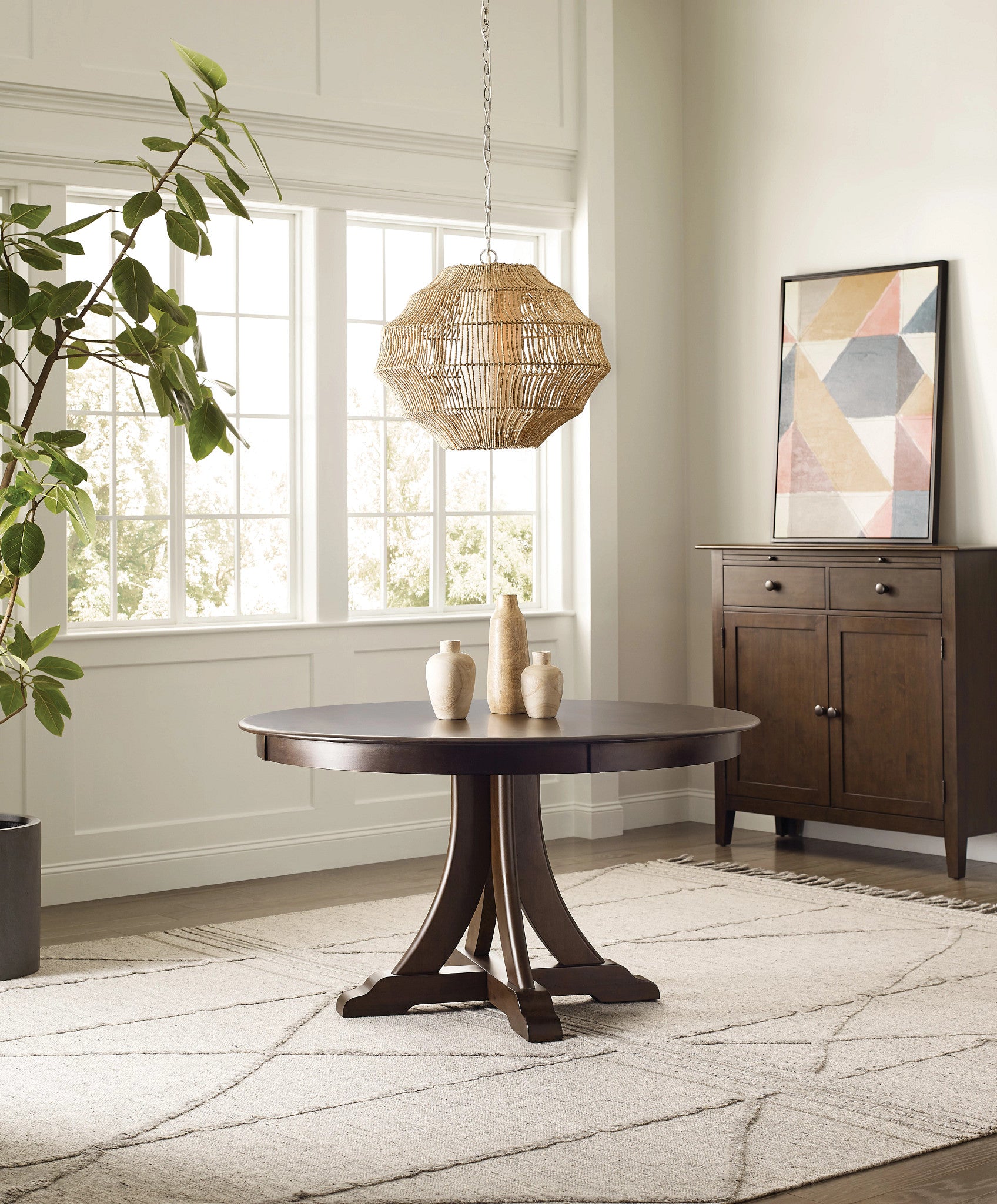 Kincaid Furniture Kafe 54" Round Quad Table in Mocha
