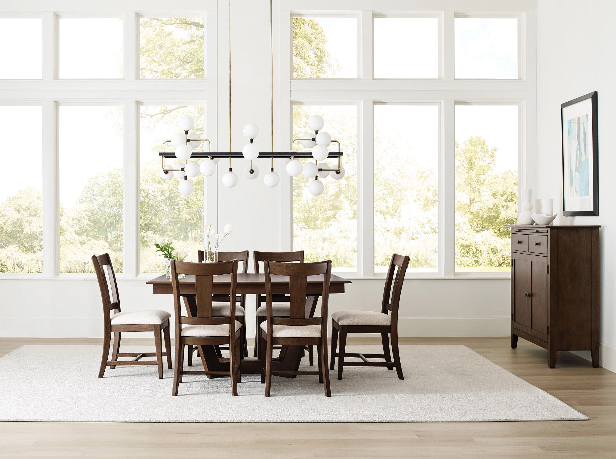 Kincaid Furniture Kafe 60" Rectangular Trestle Table Pkg in Mocha