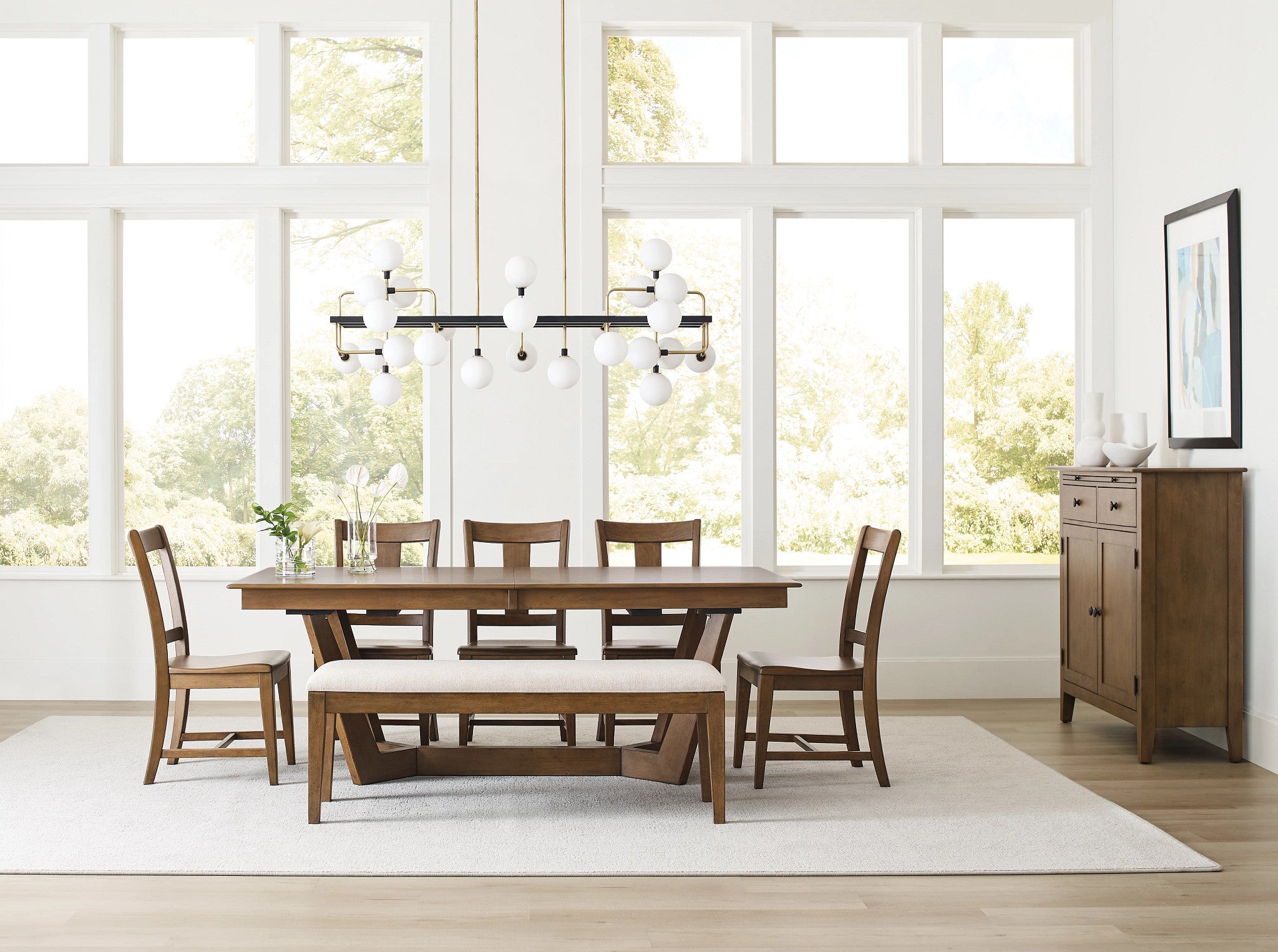 Kincaid Furniture Kafe 80" Rectangular Trestle Table Pkg in Latte
