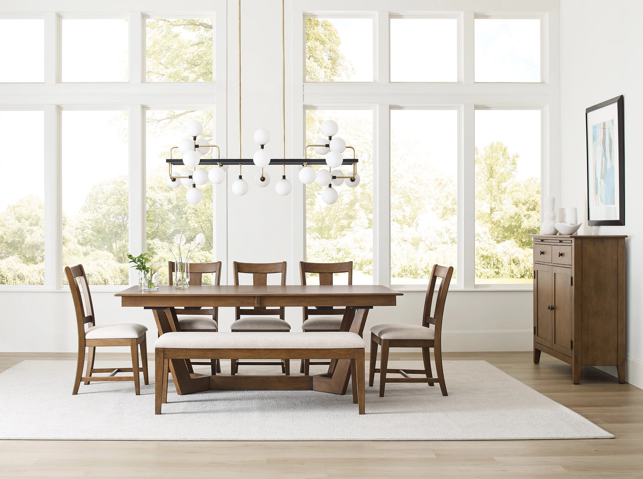 Kincaid Furniture Kafe Upholstered Dining Bench in Cappuccino