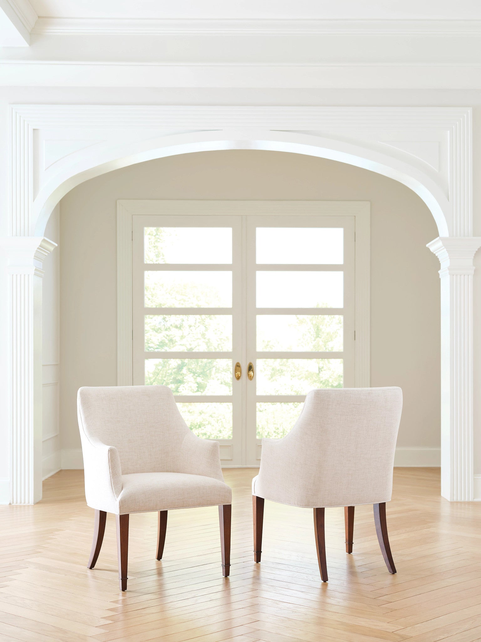 American Drew Addison Noel Arm Chair in Walnut