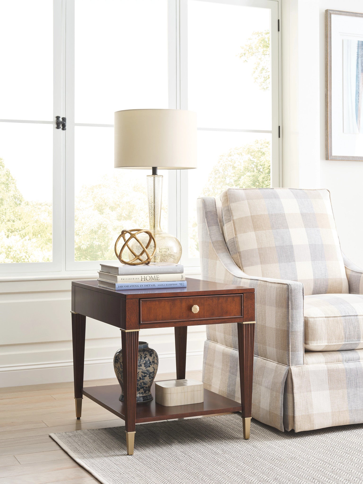 American Drew Addison Greenhill Rectangular End Table in Walnut