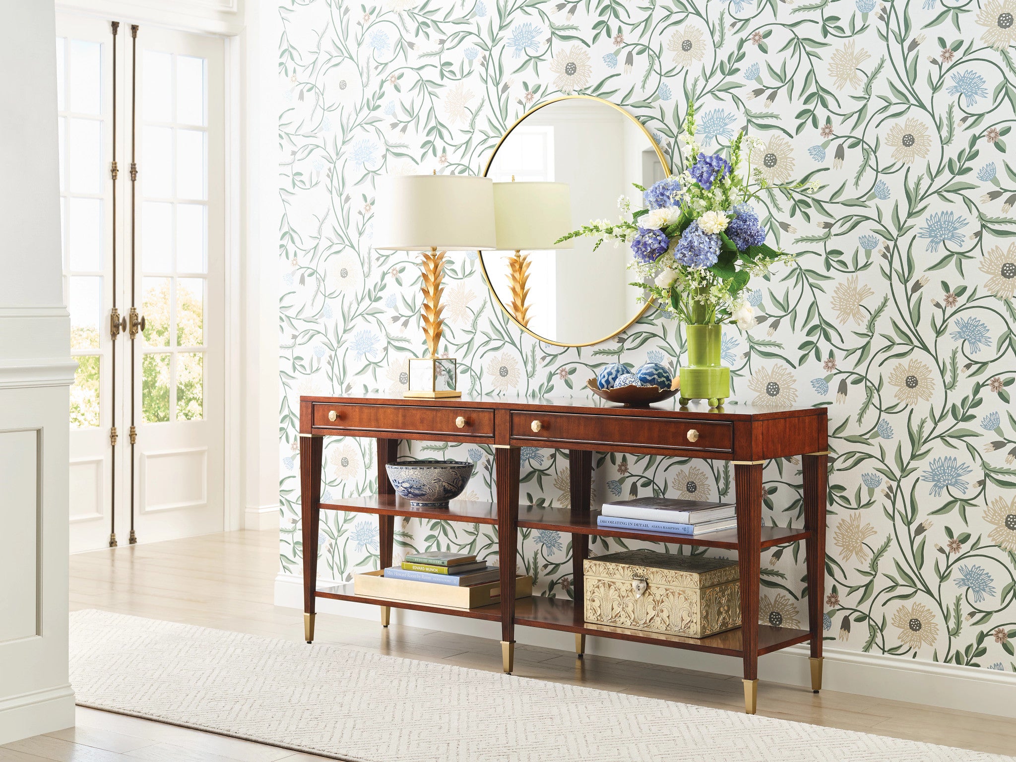 American Drew Addison Greenhill Console Table in Walnut