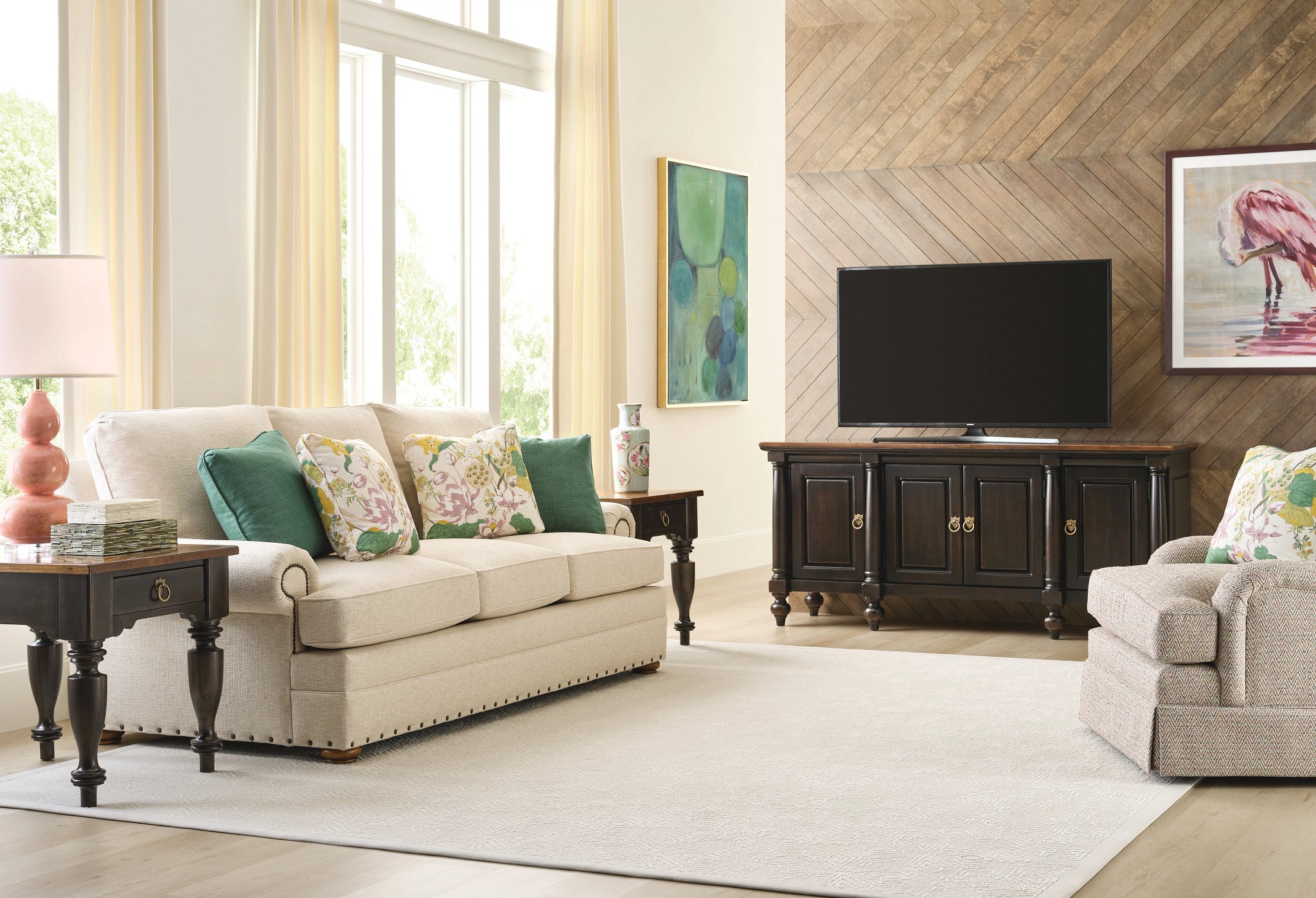 Kincaid Furniture Bridgetown Harrison Console in Heritage Maple/Bridgetown Black