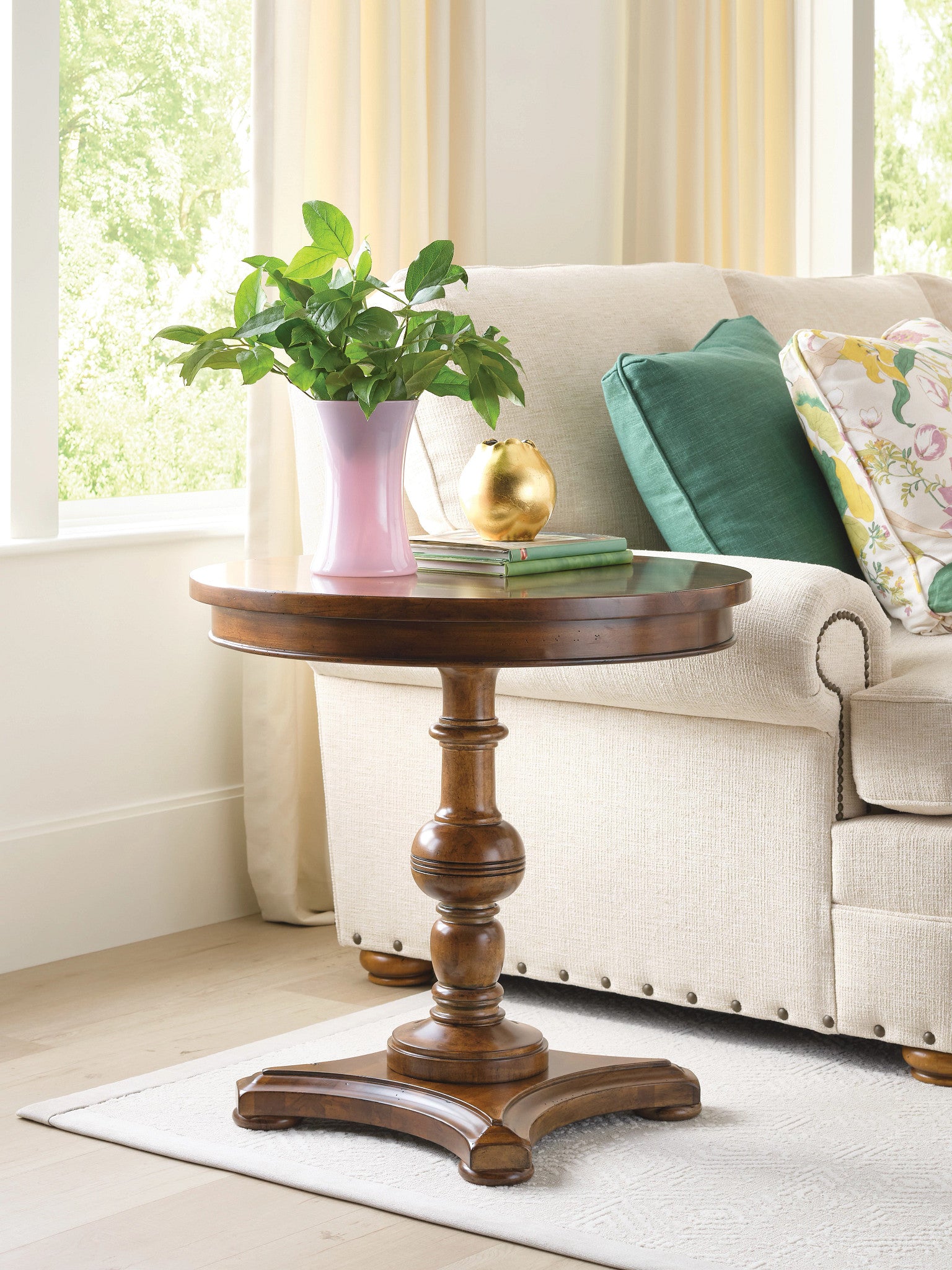 Kincaid Furniture Bridgetown Grantley Round End Table in Heritage Maple