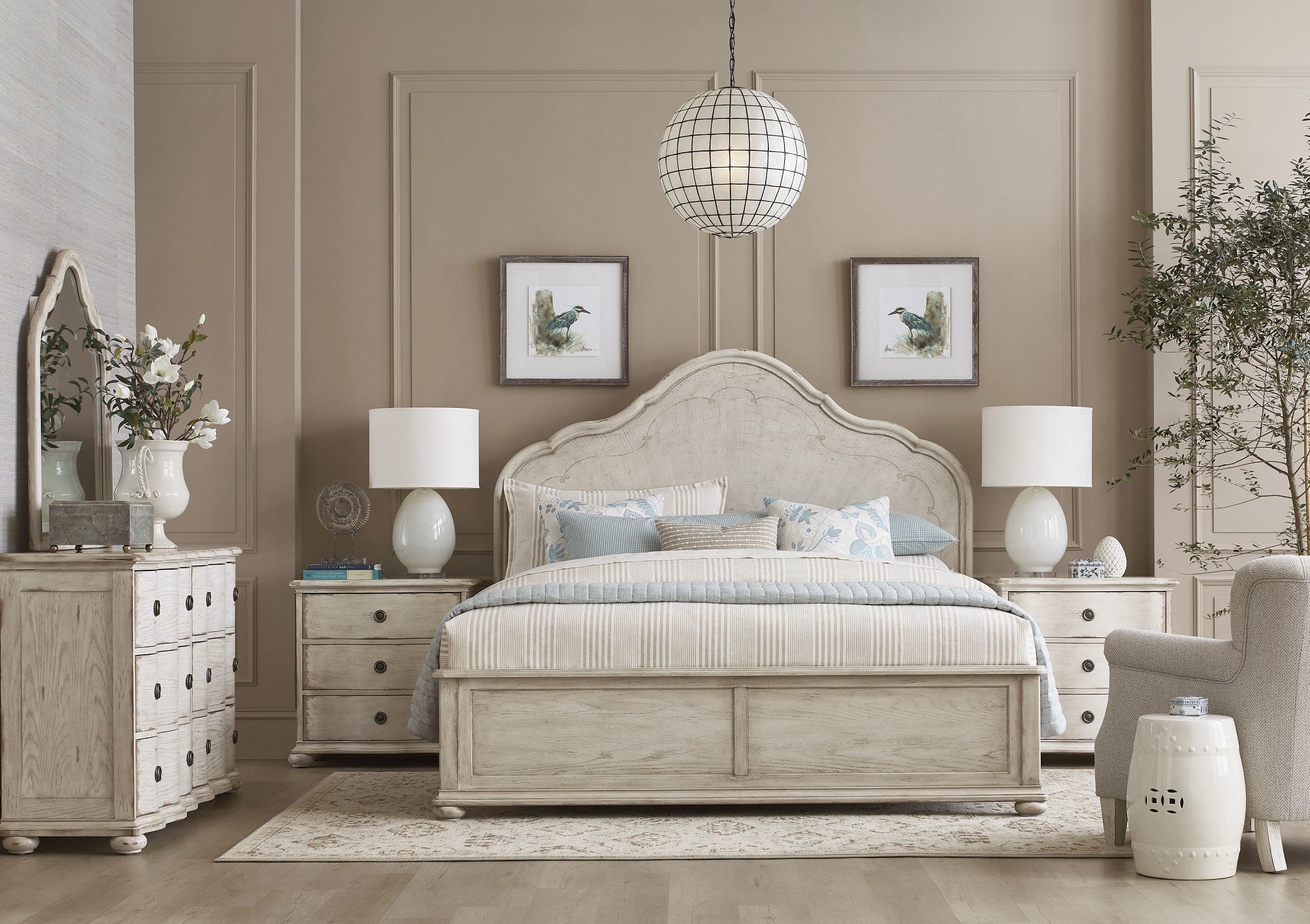 American Drew Cambric Helene Six Drawer Dresser in Crème