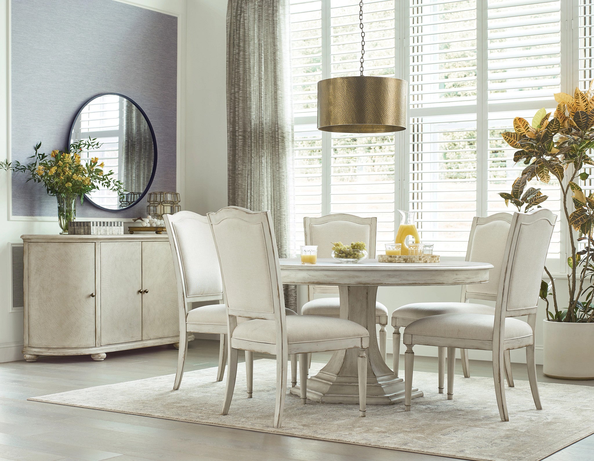 American Drew Cambric Daniella Upholstered Side Chair in Crème