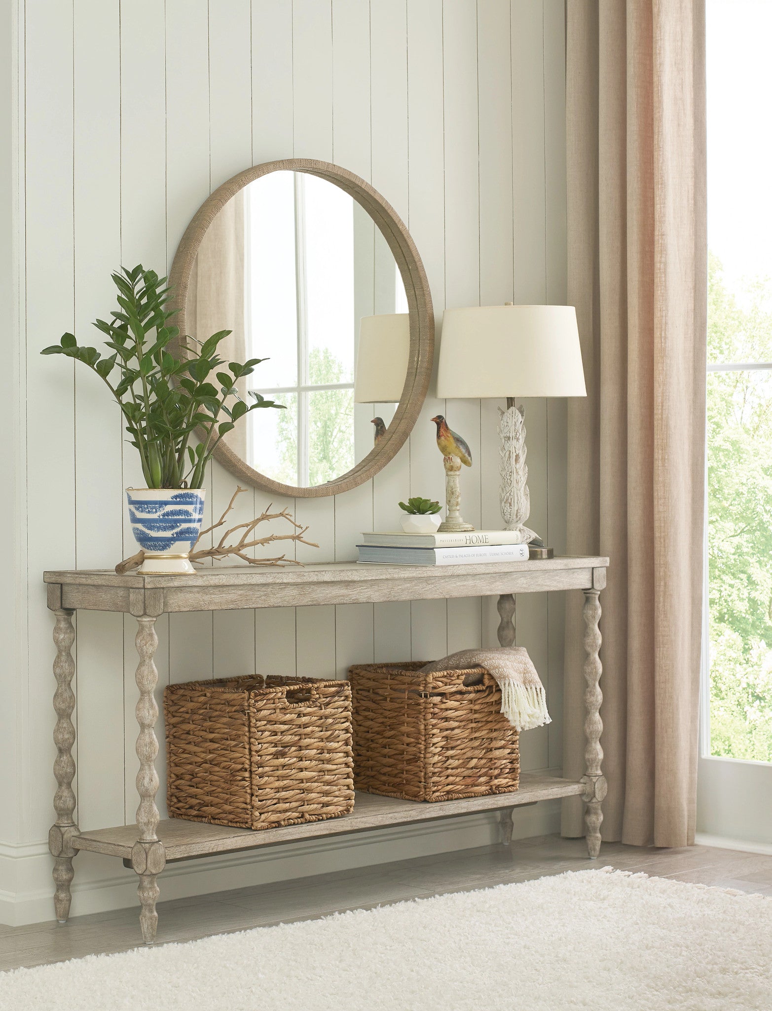 American Drew Cambric Batiste Console Table in Breve