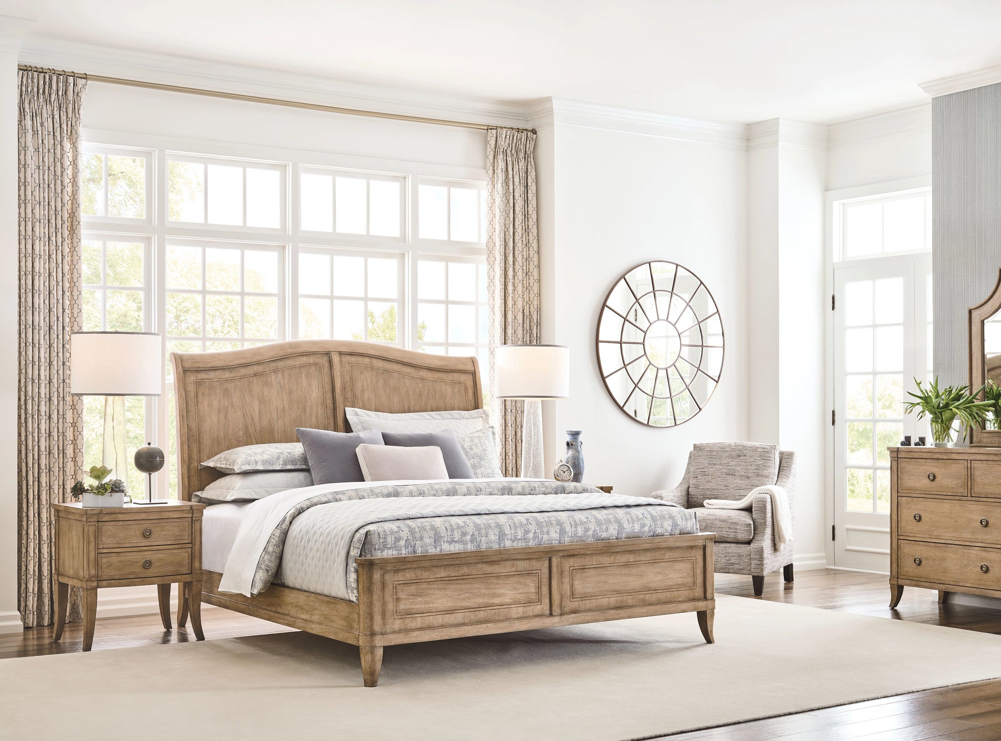American Drew Chastain Cadence Sleigh Bed in Caramel