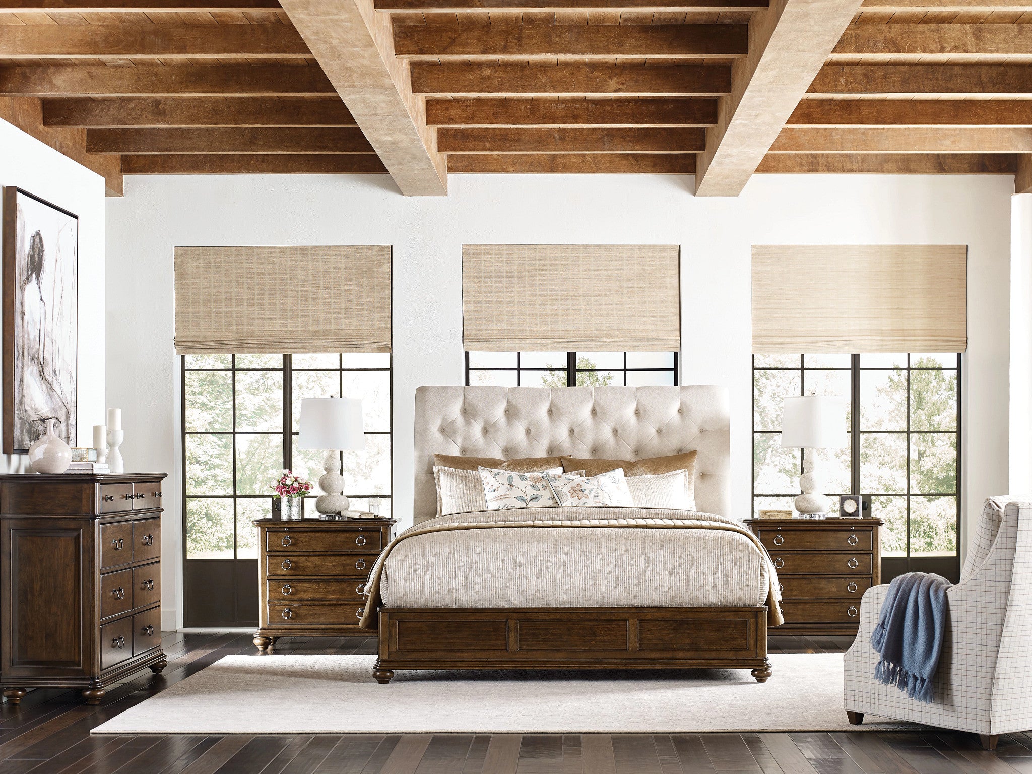 Kincaid Furniture Commonwealth Herndon Upholstered Bed in Warm Brunette