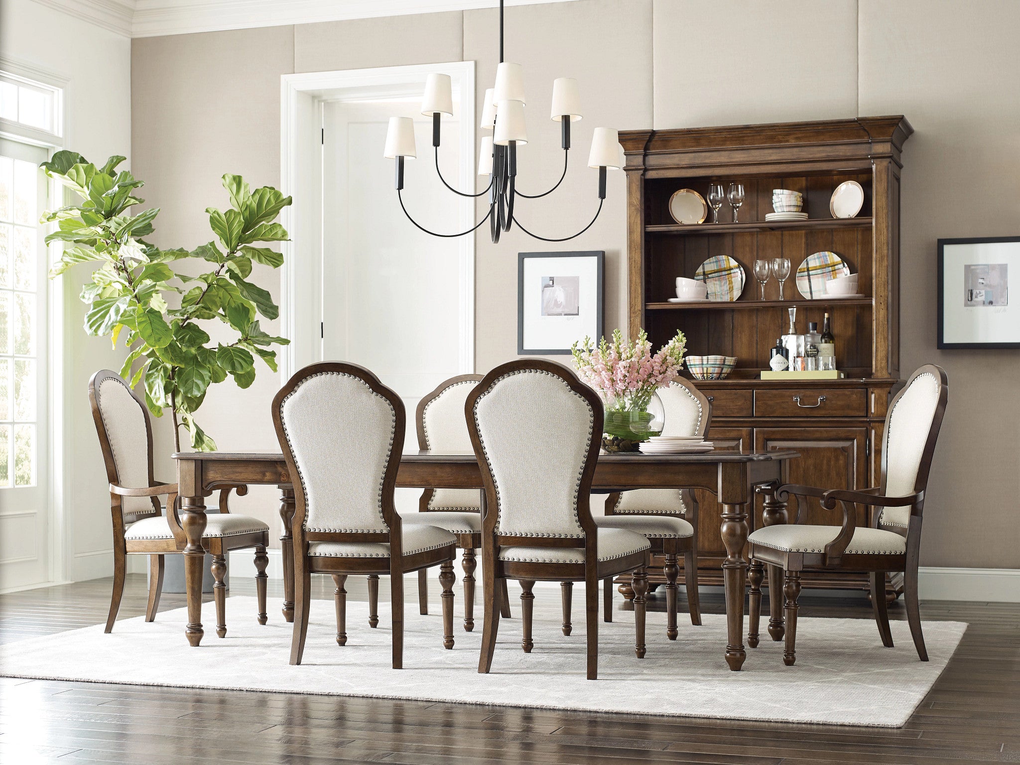 Kincaid Furniture Commonwealth Corso Leg Table in Warm Brunette