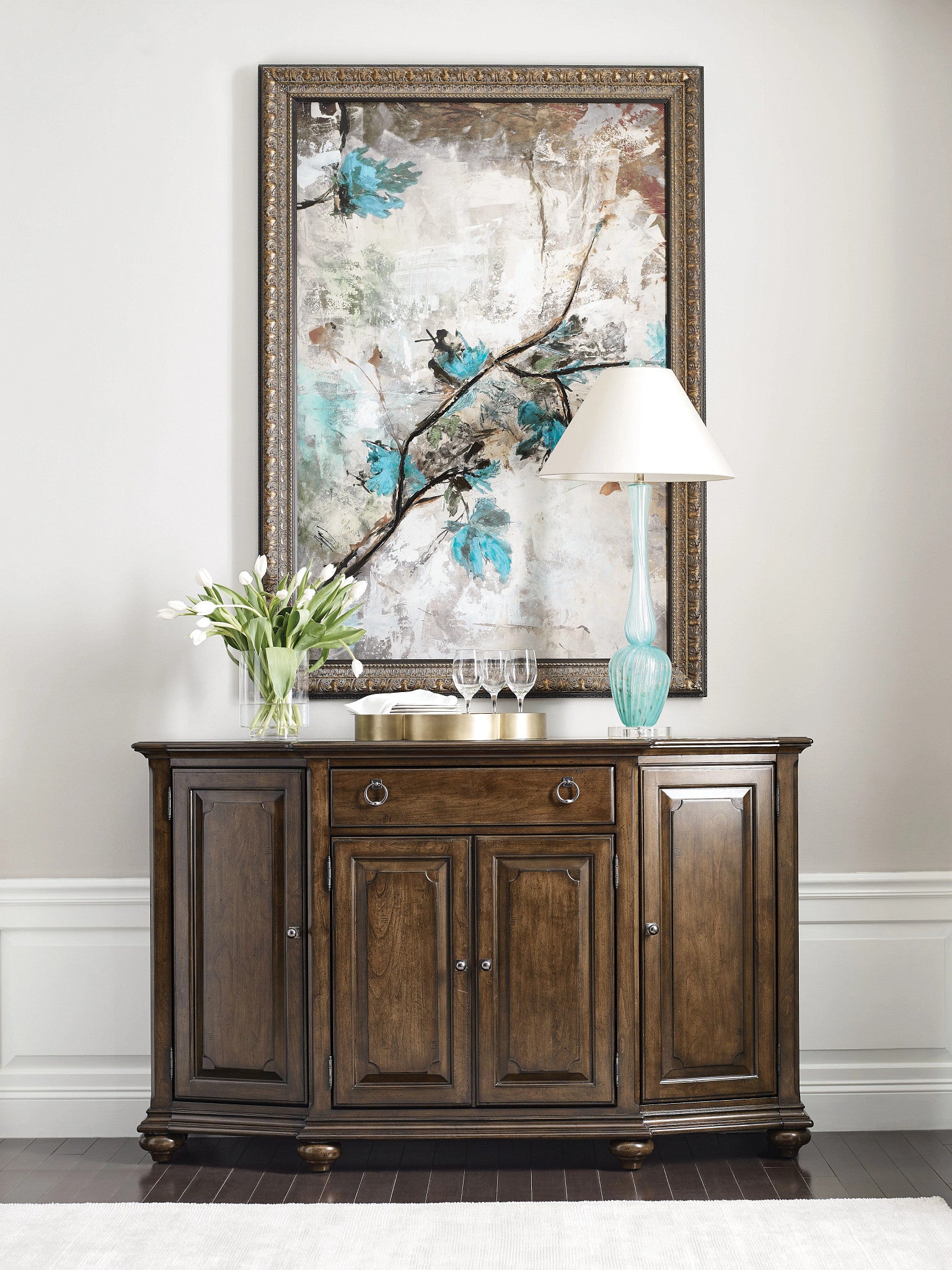 Kincaid Furniture Commonwealth Damian Master Buffet in Warm Brunette