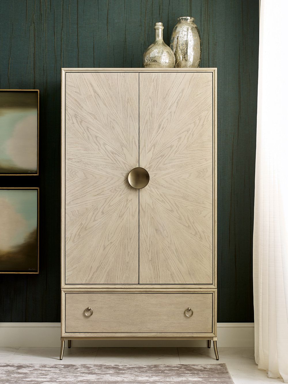 American Drew Lenox Astral Armoire in Alabaster/Champagne