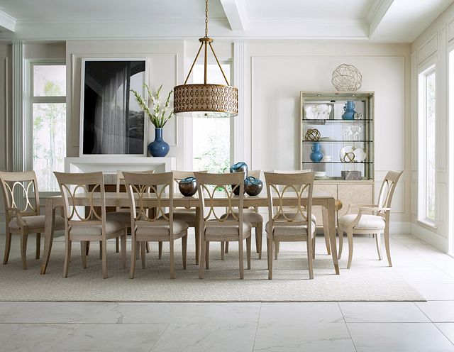 American Drew Lenox Side Dining Chair in Alabaster/Champagne