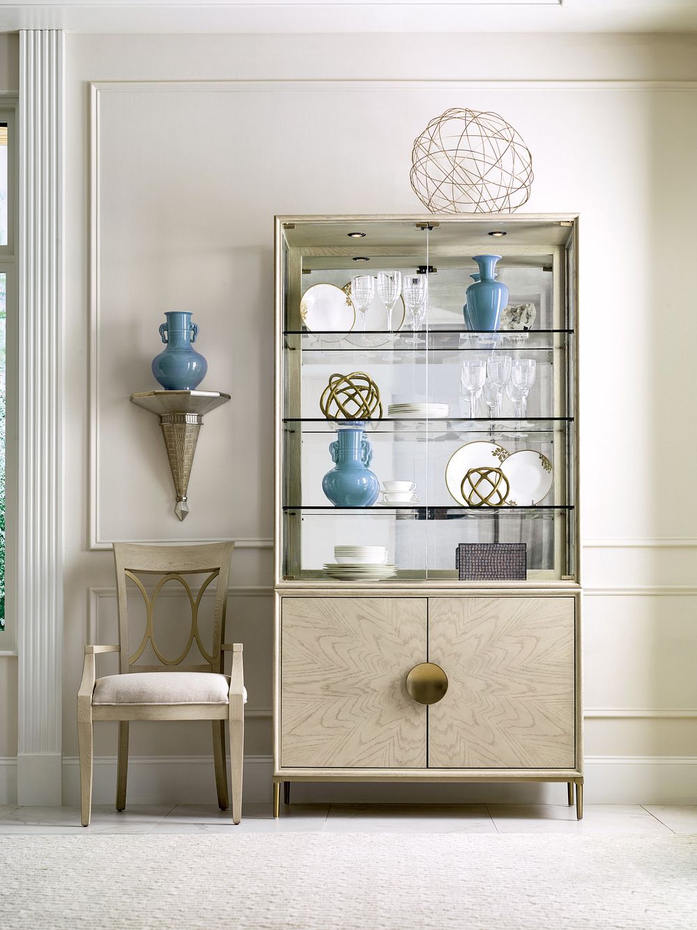 American Drew Lenox Baltic Cabinet  in Alabaster/Champagne