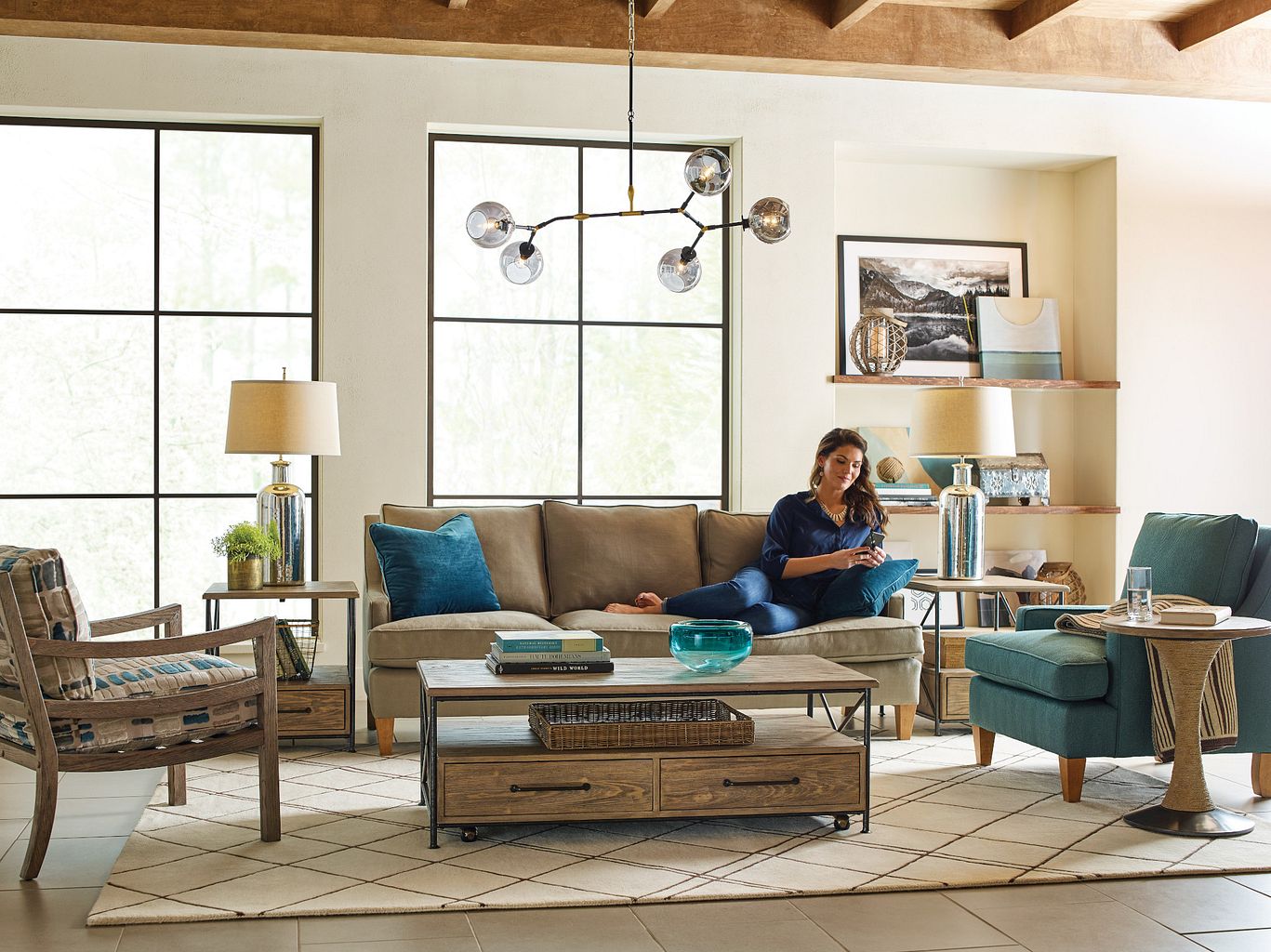 Kincaid Furniture Modern Forge Coffee Table in Sandy Brown